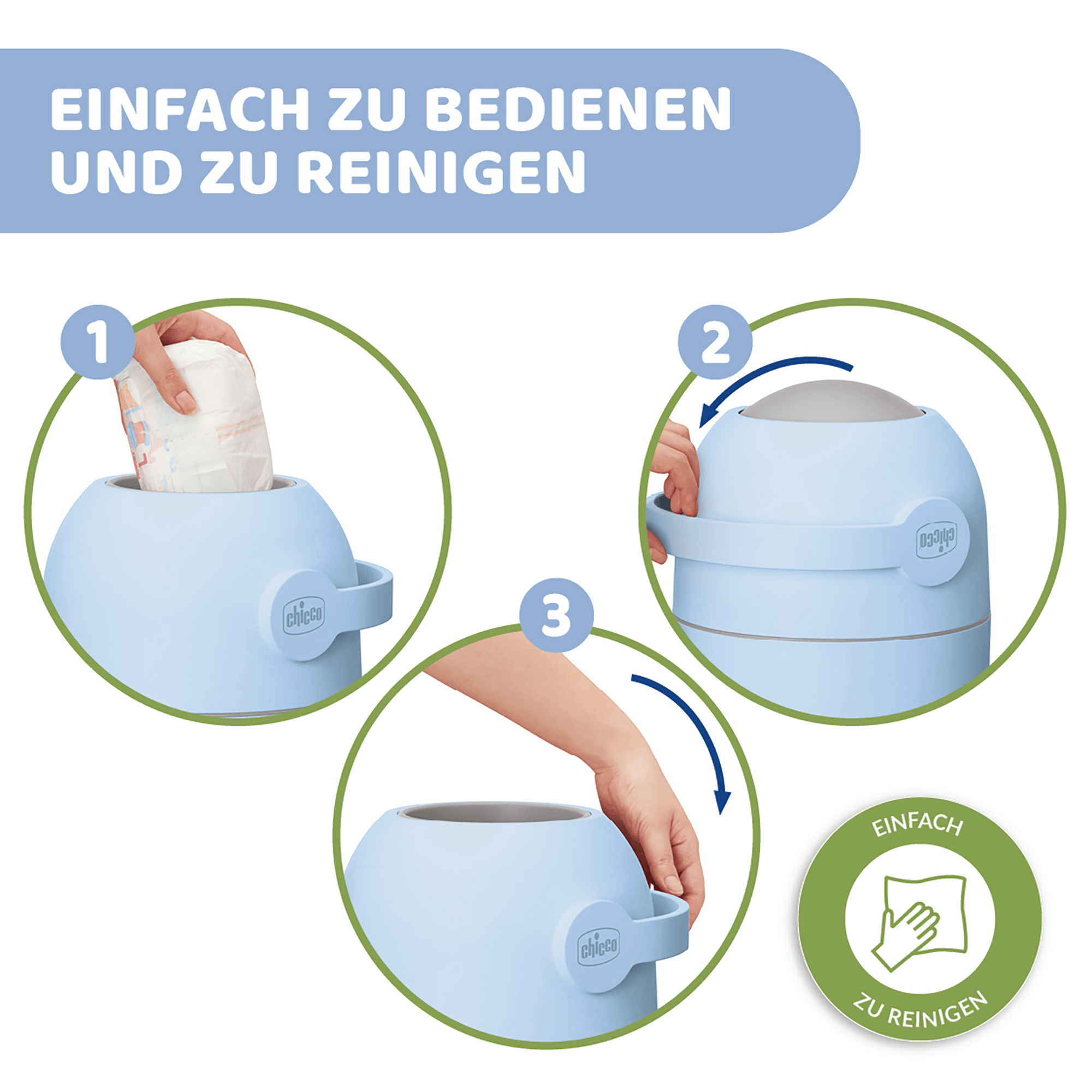 Windeleimer, chicco, Blau – Produktansicht