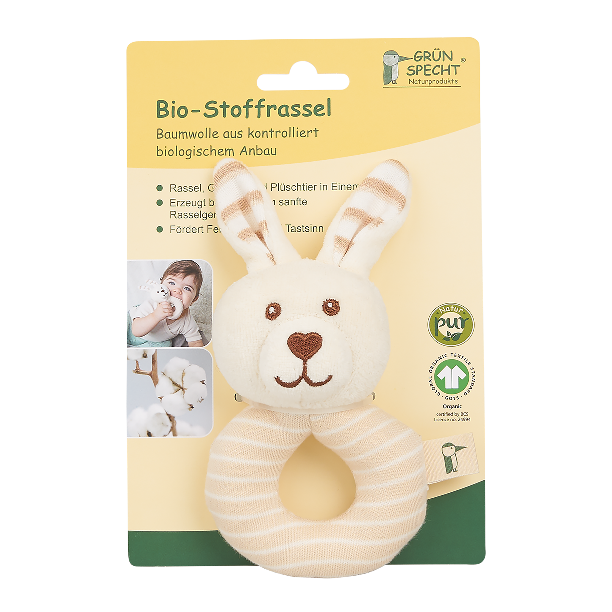 Rasseln & Greiflinge, GRÜNSPECHT, Braun – Produktansicht