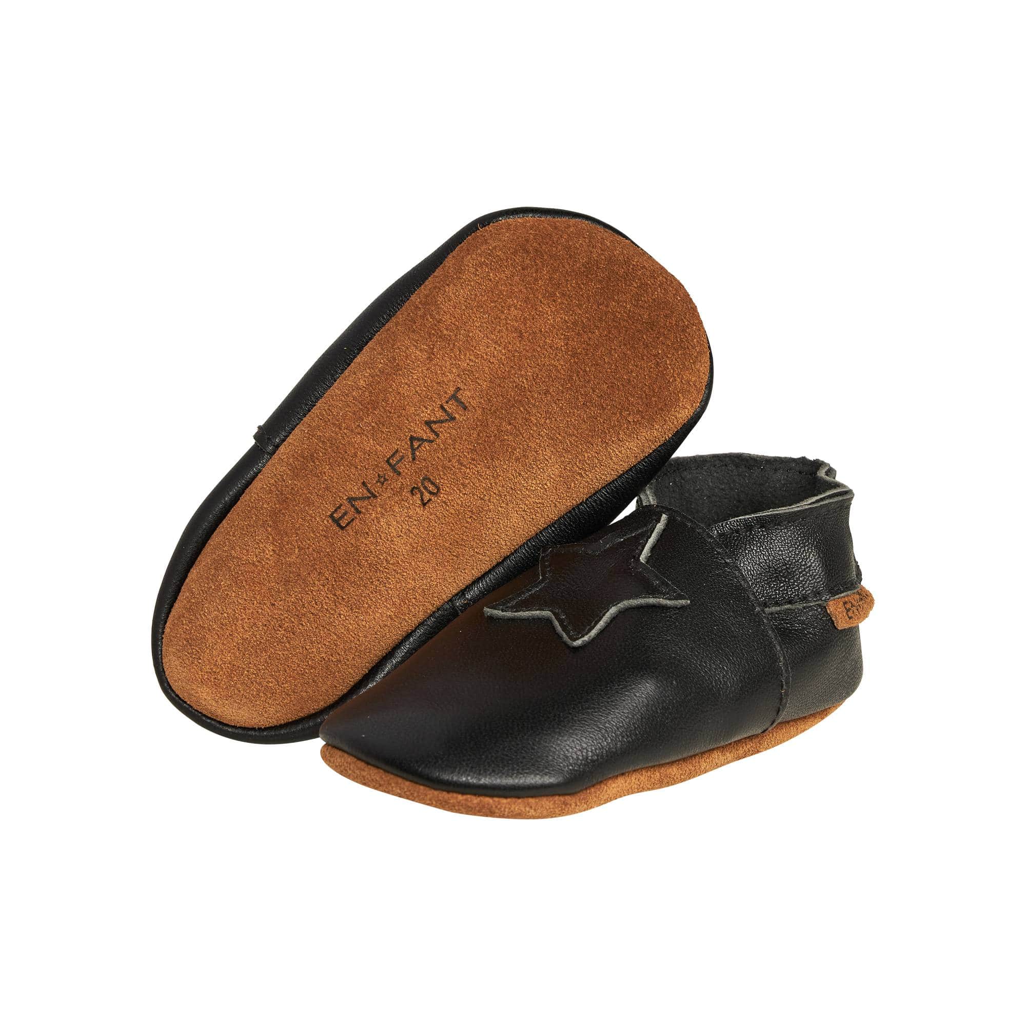 Hausschuhe, EN FANT, Schwarz – Besonderheit: Gummizug in der Schuhöffnung erleichtert das An- und Ausziehen