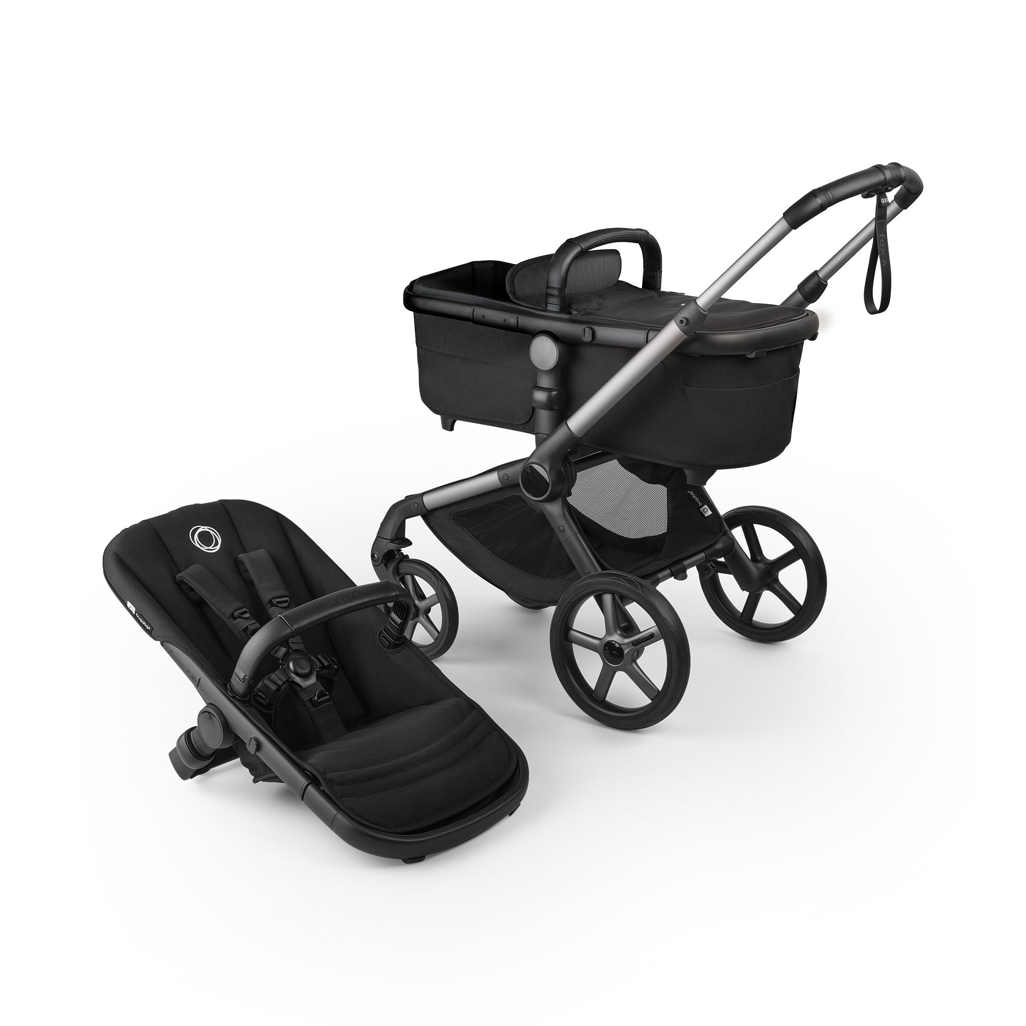 Kombi-Kinderwagen, bugaboo, Grau – Besonderheit: hochwertiges Gestell