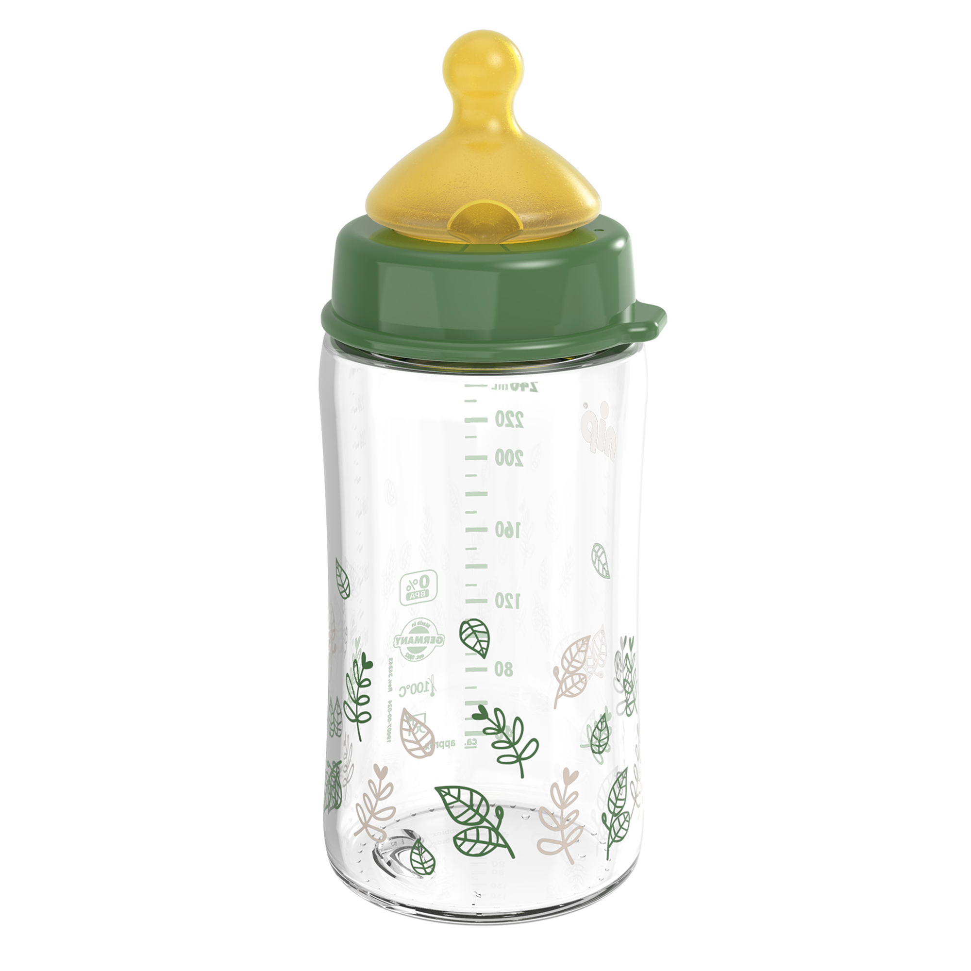 Babyfläschchen, nip, Grün – Produktansicht
