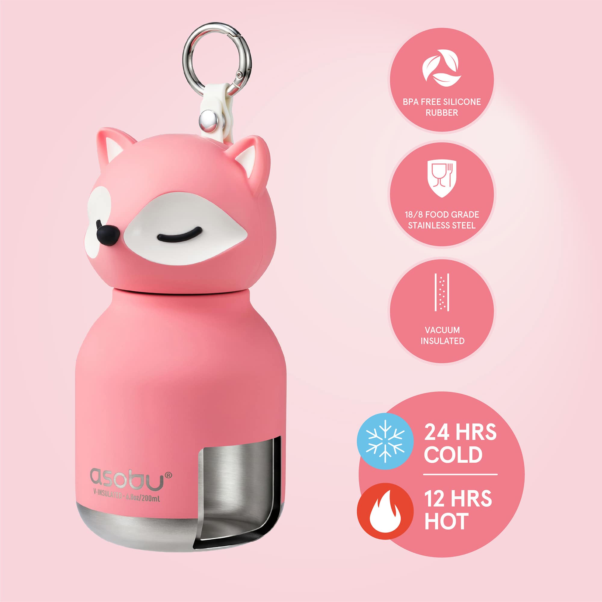 Trinkflaschen, ASOBU, Pink – Produktansicht