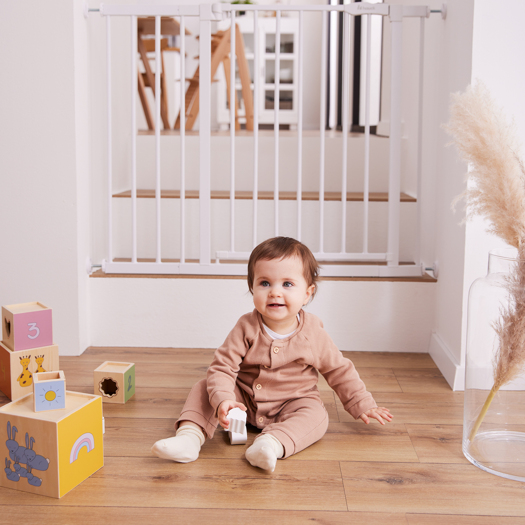 Produkte, hauck, Weiß – Besonderheit: bestehend aus Tür- & Treppenschutzgitter Open N Stop 2 und 21 cm Verlängerung