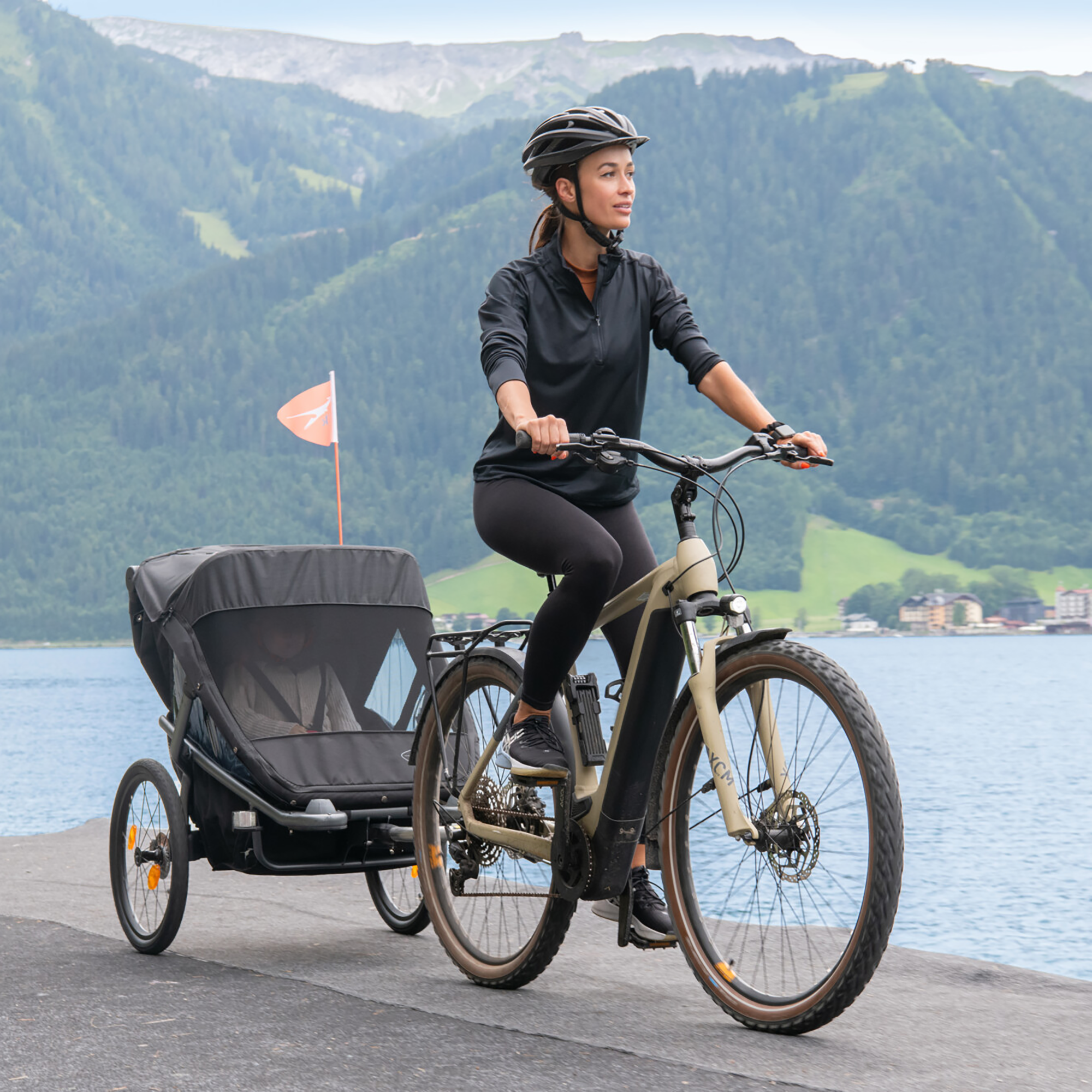 Fahrradanhänger, tfk, Schwarz – Produktansicht
