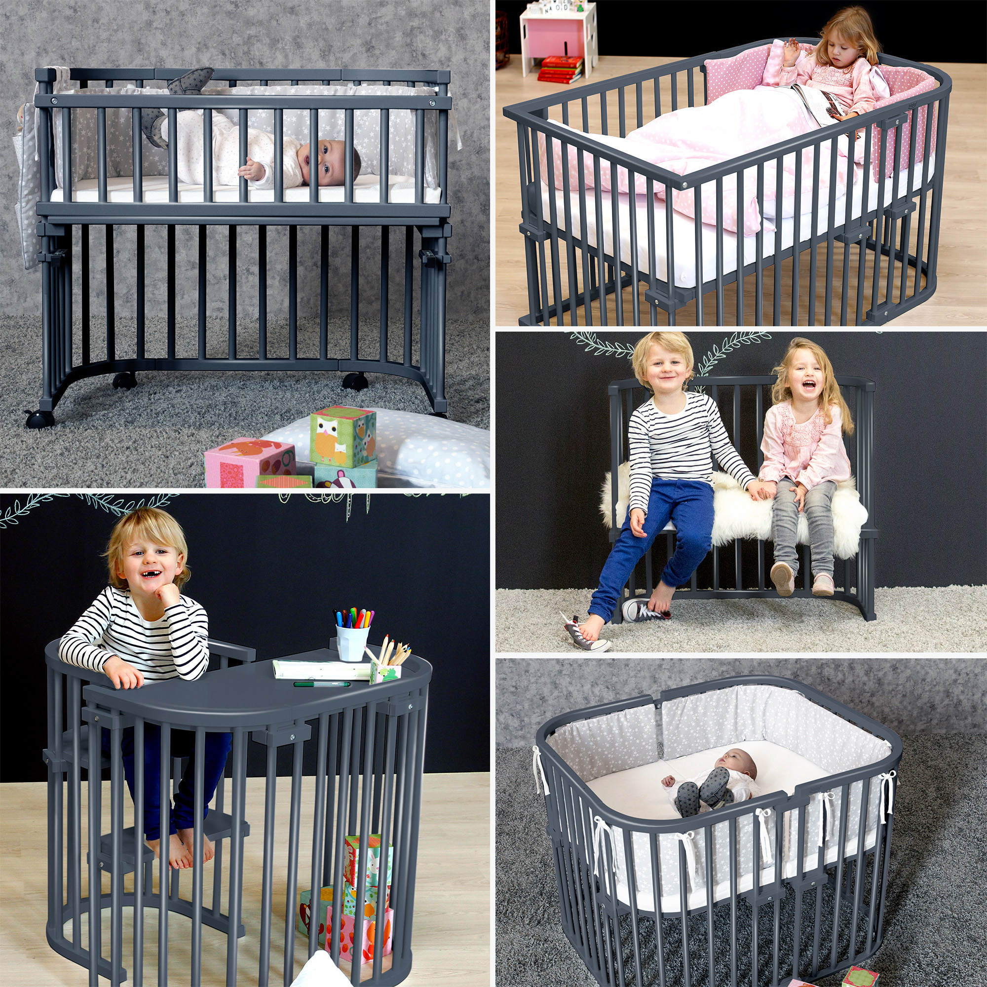 Babybetten, babybay, Grau – Produktansicht
