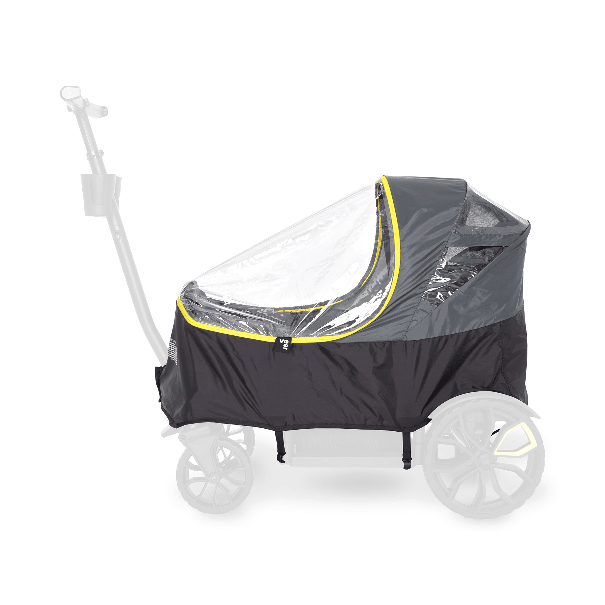 Bollerwagen, VEER, Grau – Besonderheit: schützt bis zu 4 Kinder vor Wind und Wetter