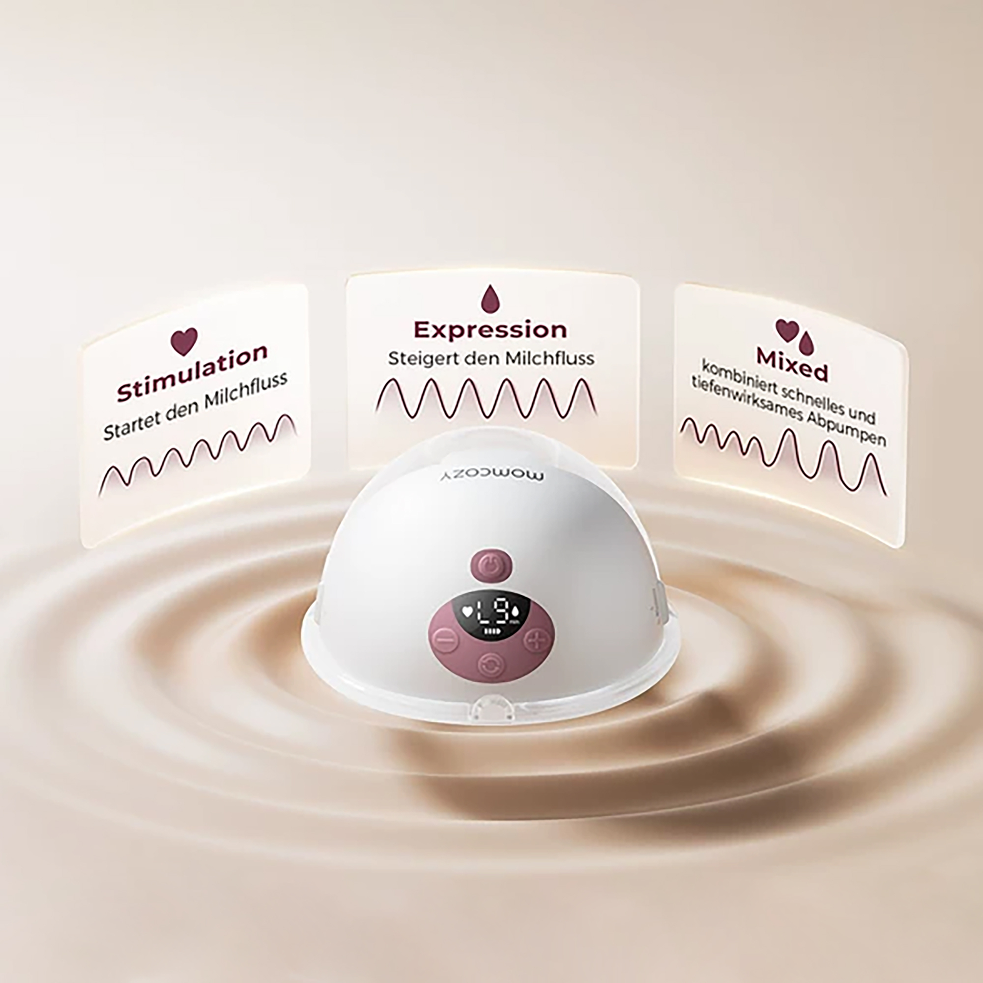 Hands Free Milchpumpen, momcozy, Grau – Produktansicht