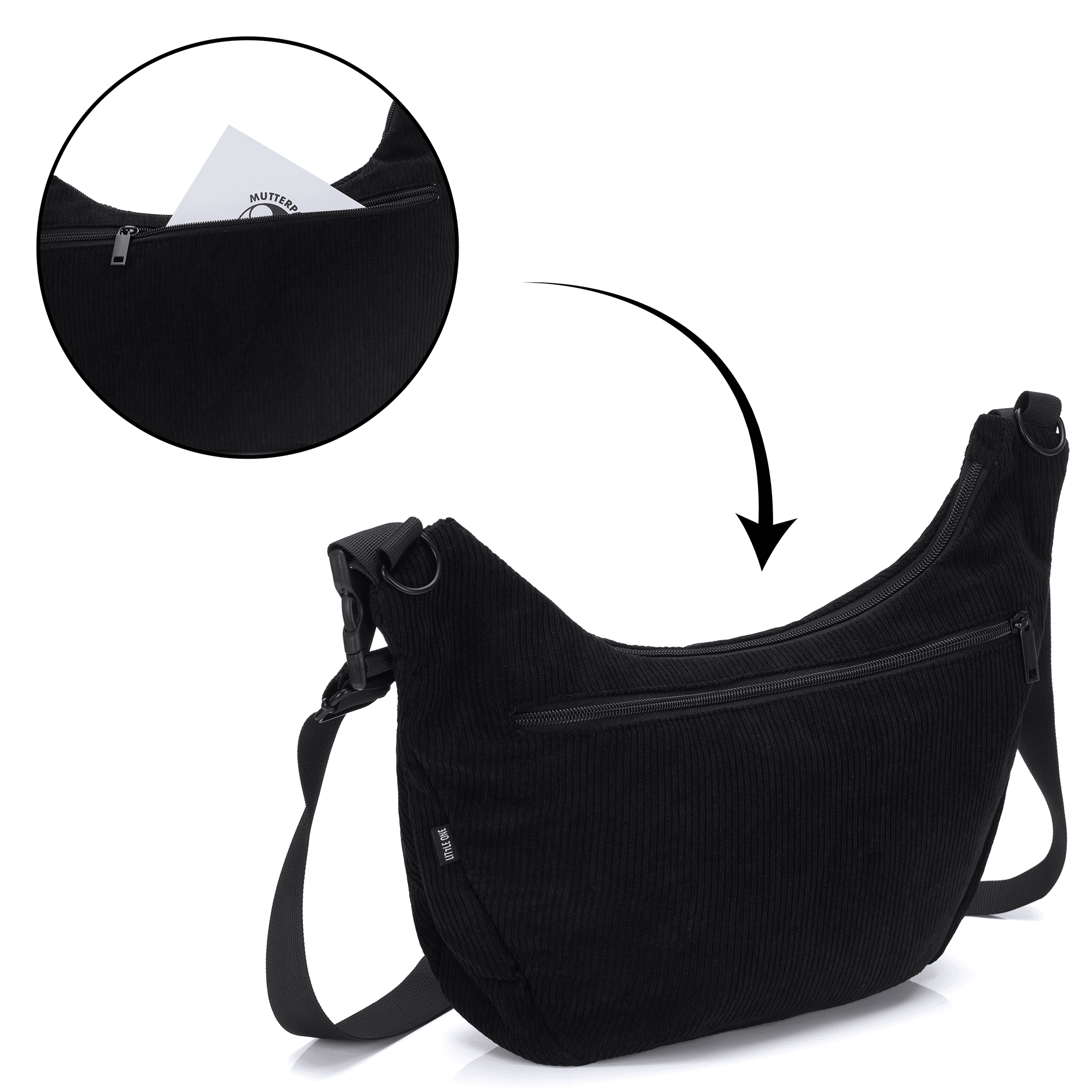 Wickeltaschen schwarz, LITTLE ONE, Schwarz – Produktansicht