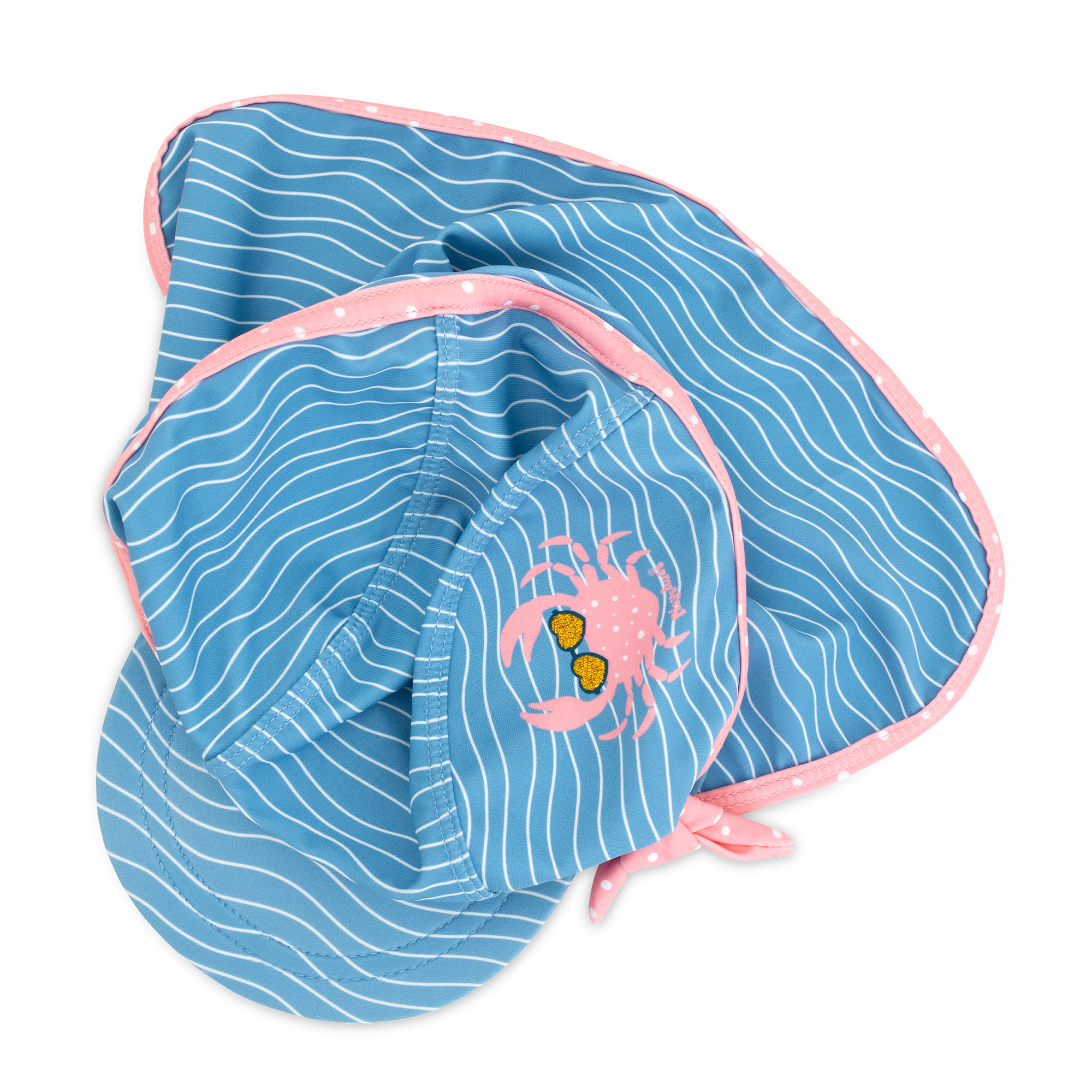 Bademützen, Playshoes, Blau – Besonderheit: der lange Nackenschutz geht zusätzlich über beide Ohren