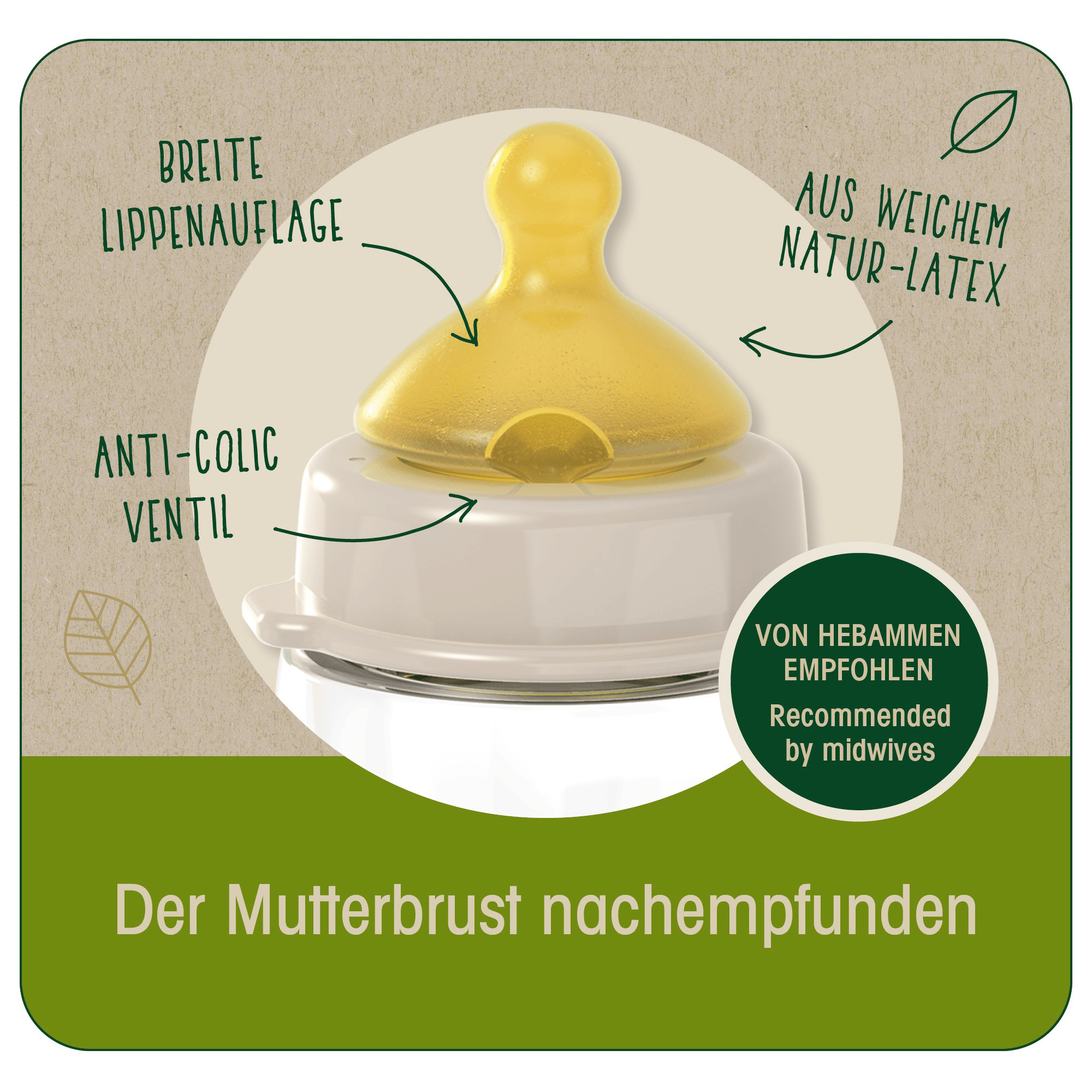 Babyfläschchen, nip, Grün – Produktansicht