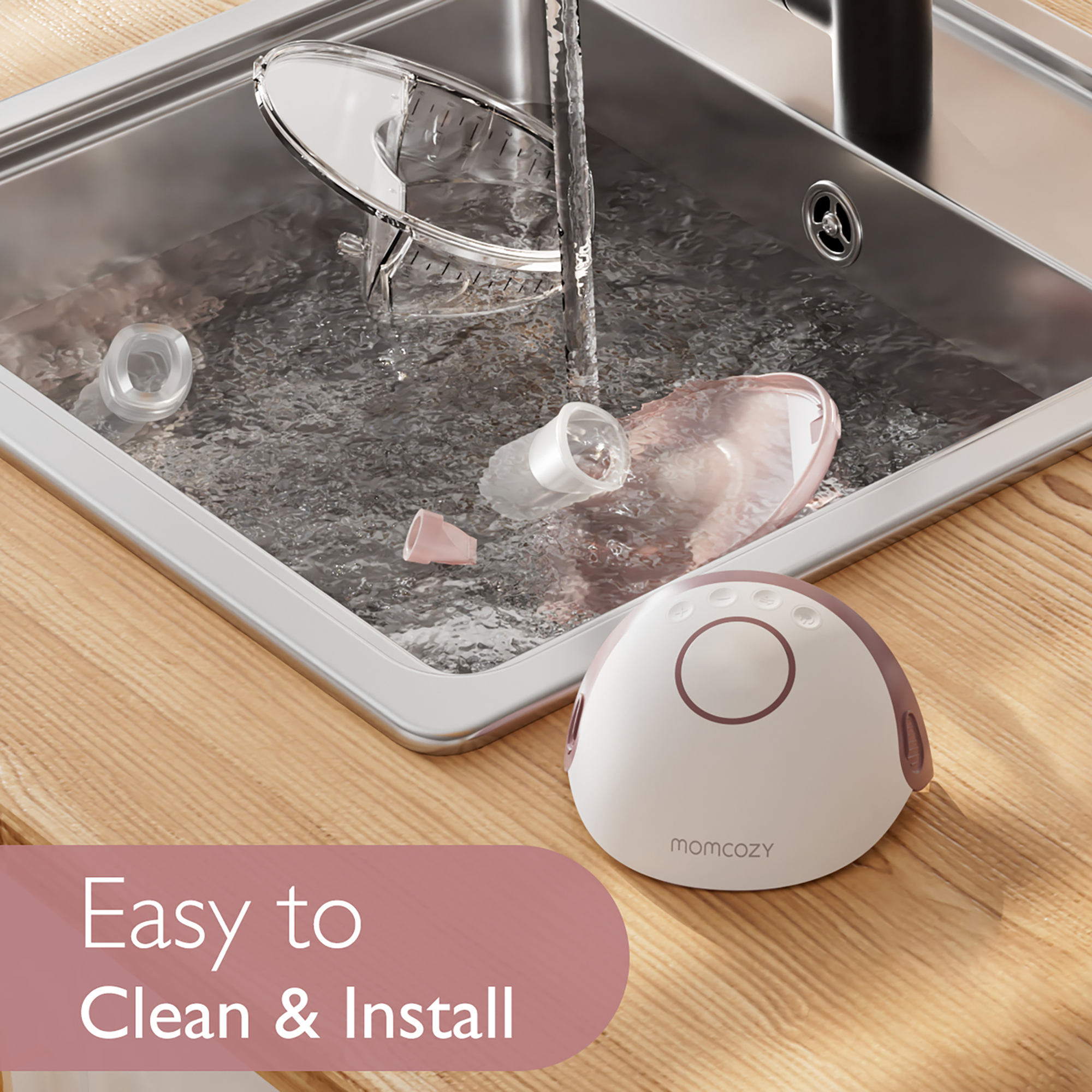 Hands Free Milchpumpen, momcozy, Pink – Produktansicht