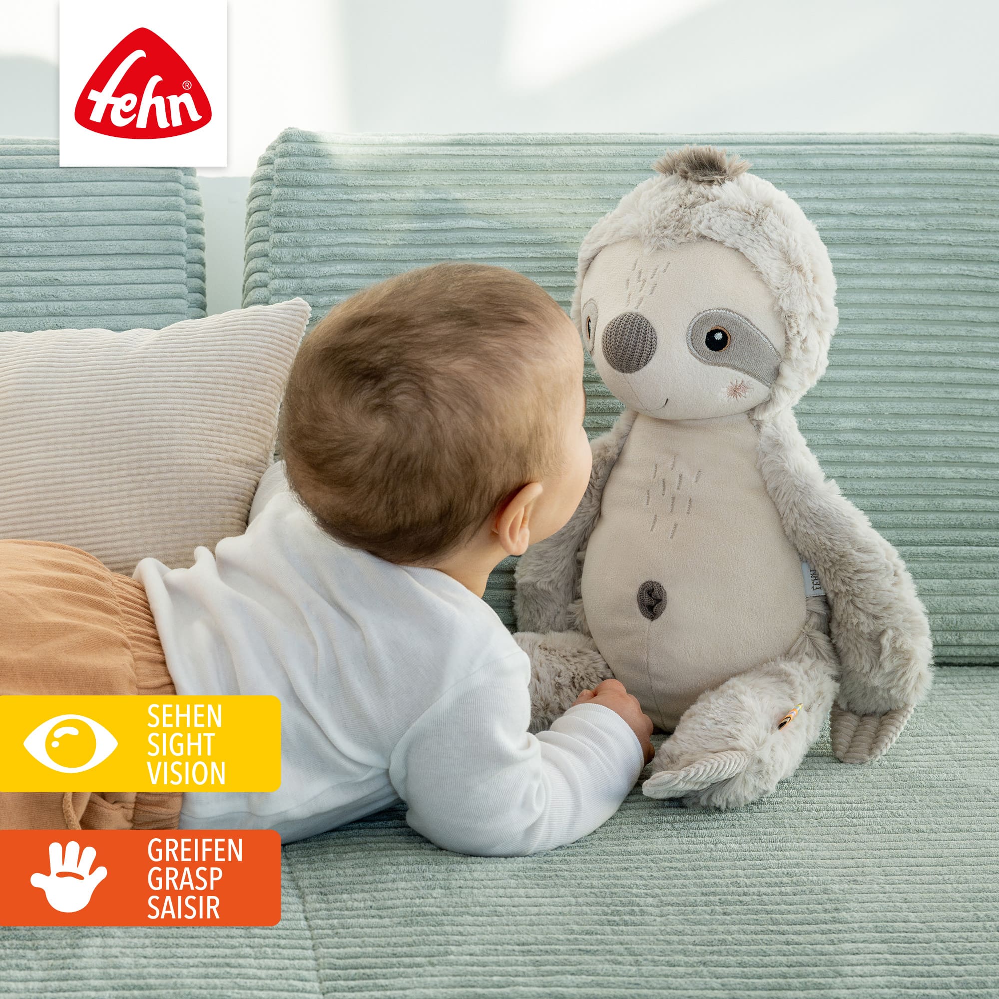 Kuscheltiere, fehn, Grün – Besonderheit: Spielgefährte, Beschützer und Kuschelfreund