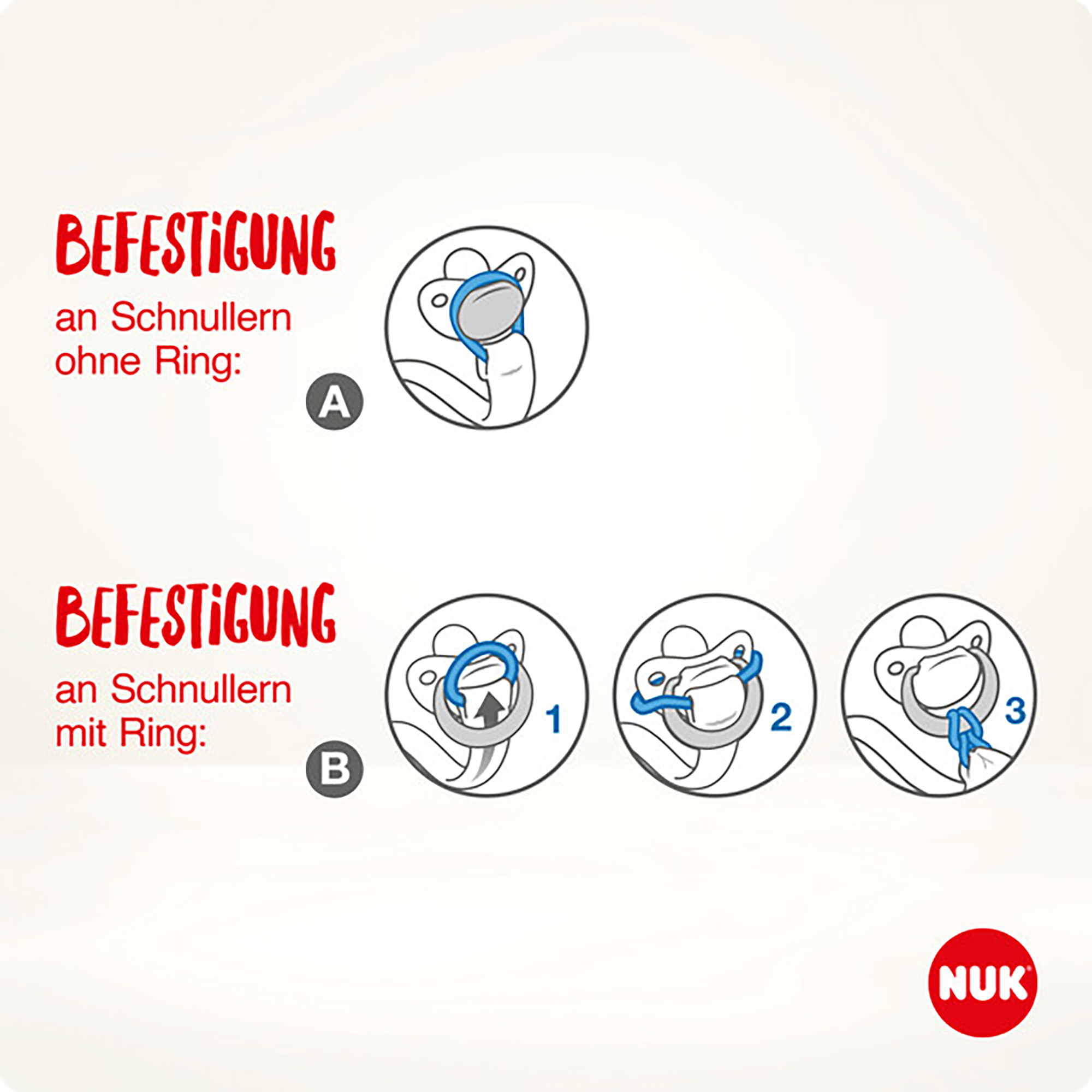 Schnullerketten, NUK, Weiß – Produktansicht
