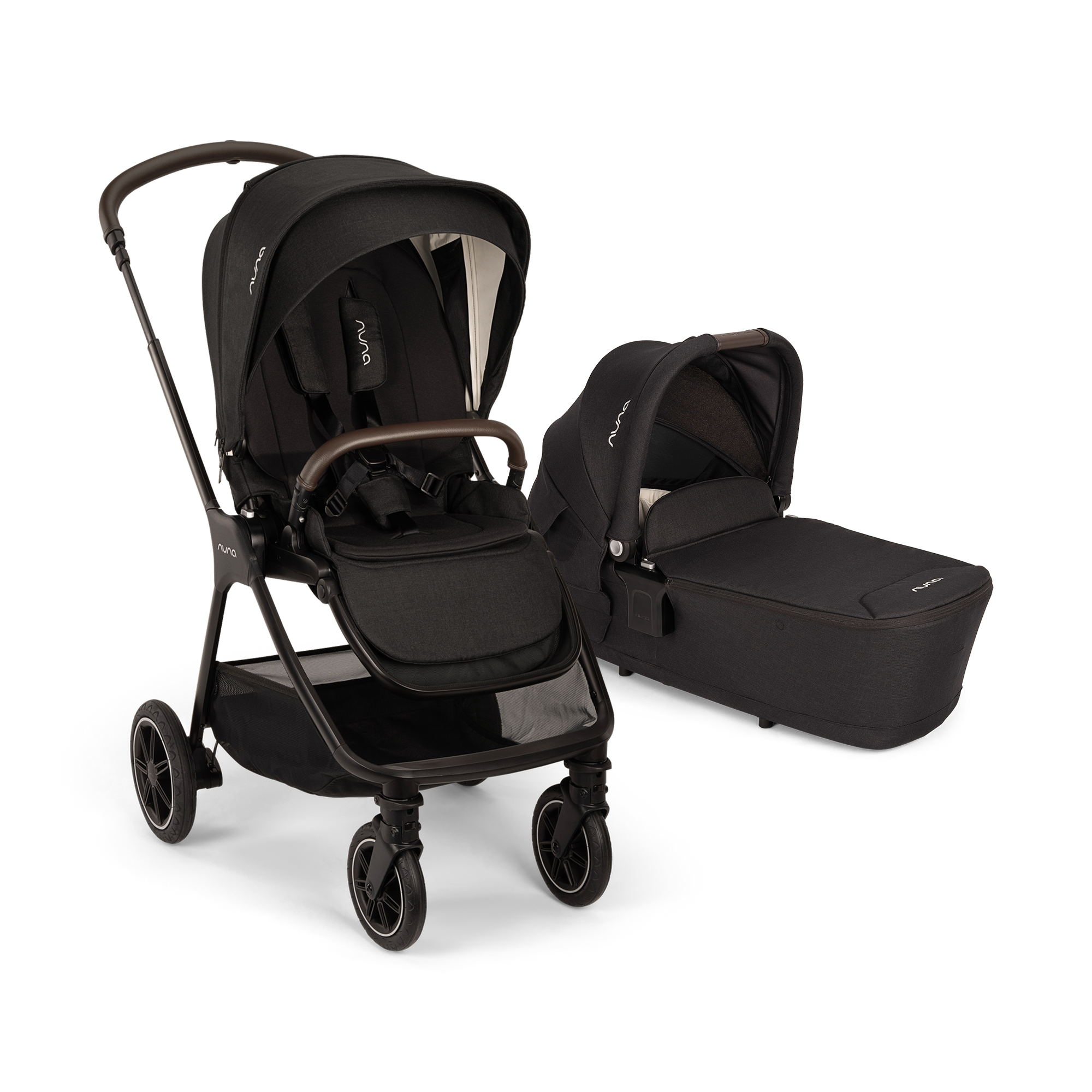 Kombi-Kinderwagen, nuna, Schwarz – Besonderheit: Set bestehend aus Sportwagen und Wanne