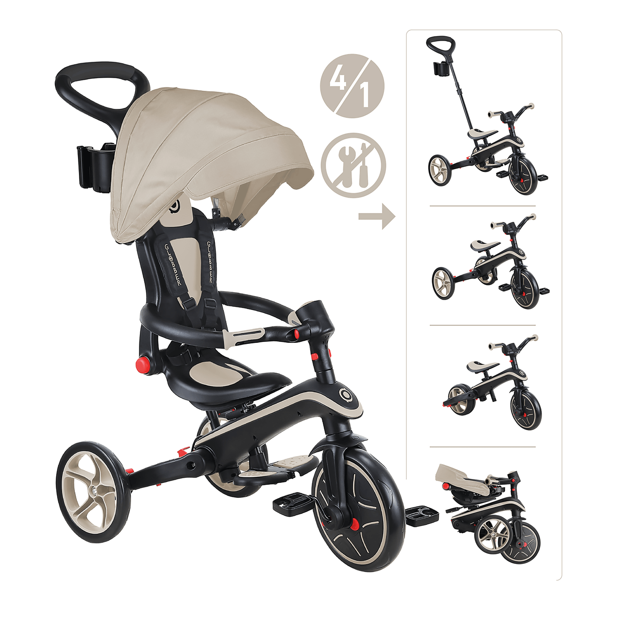 Dreiräder, GLOBBER, Beige – Produktansicht