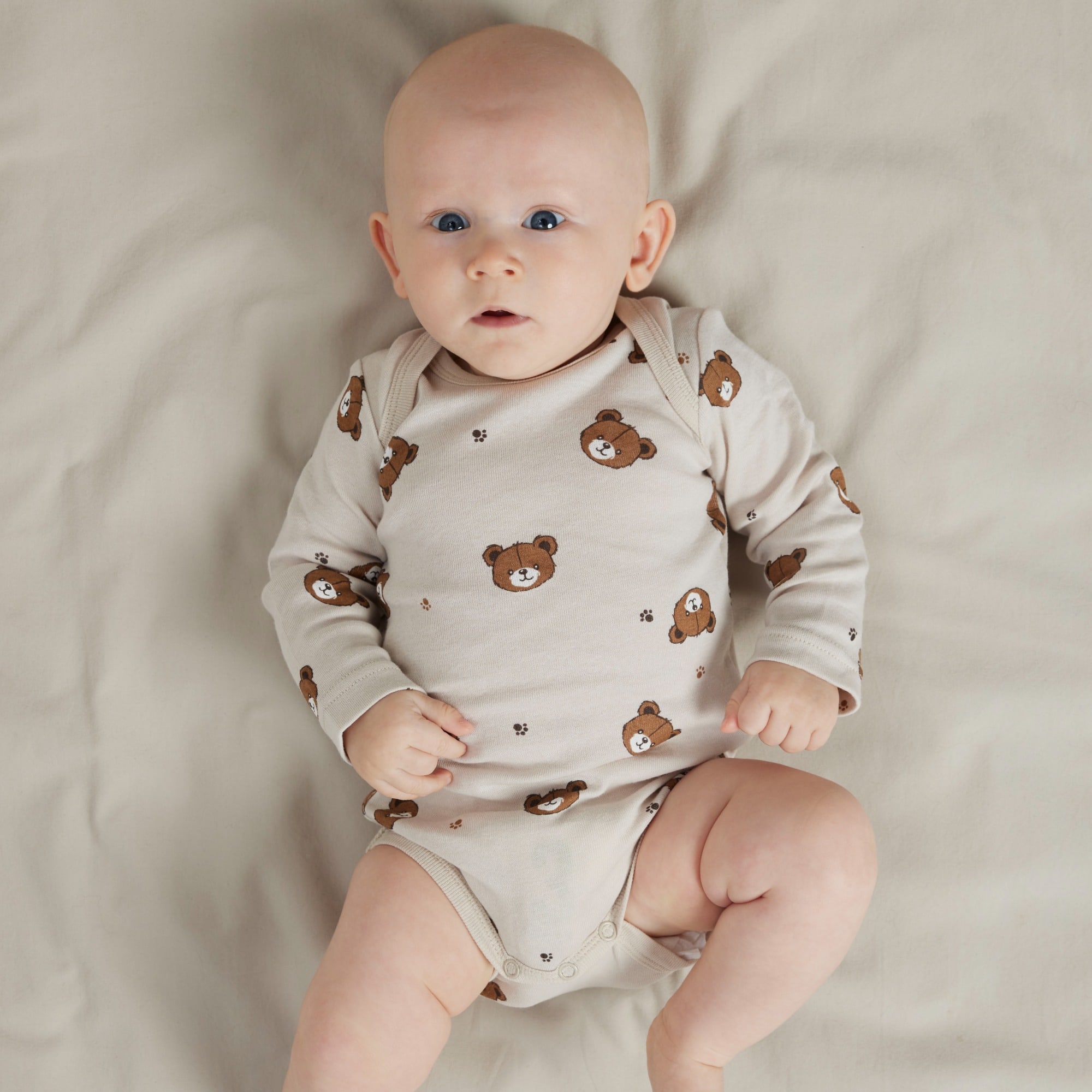 Langarmbodys, name it, Beige – Besonderheit: praktische Druckknöpfe im Schritt