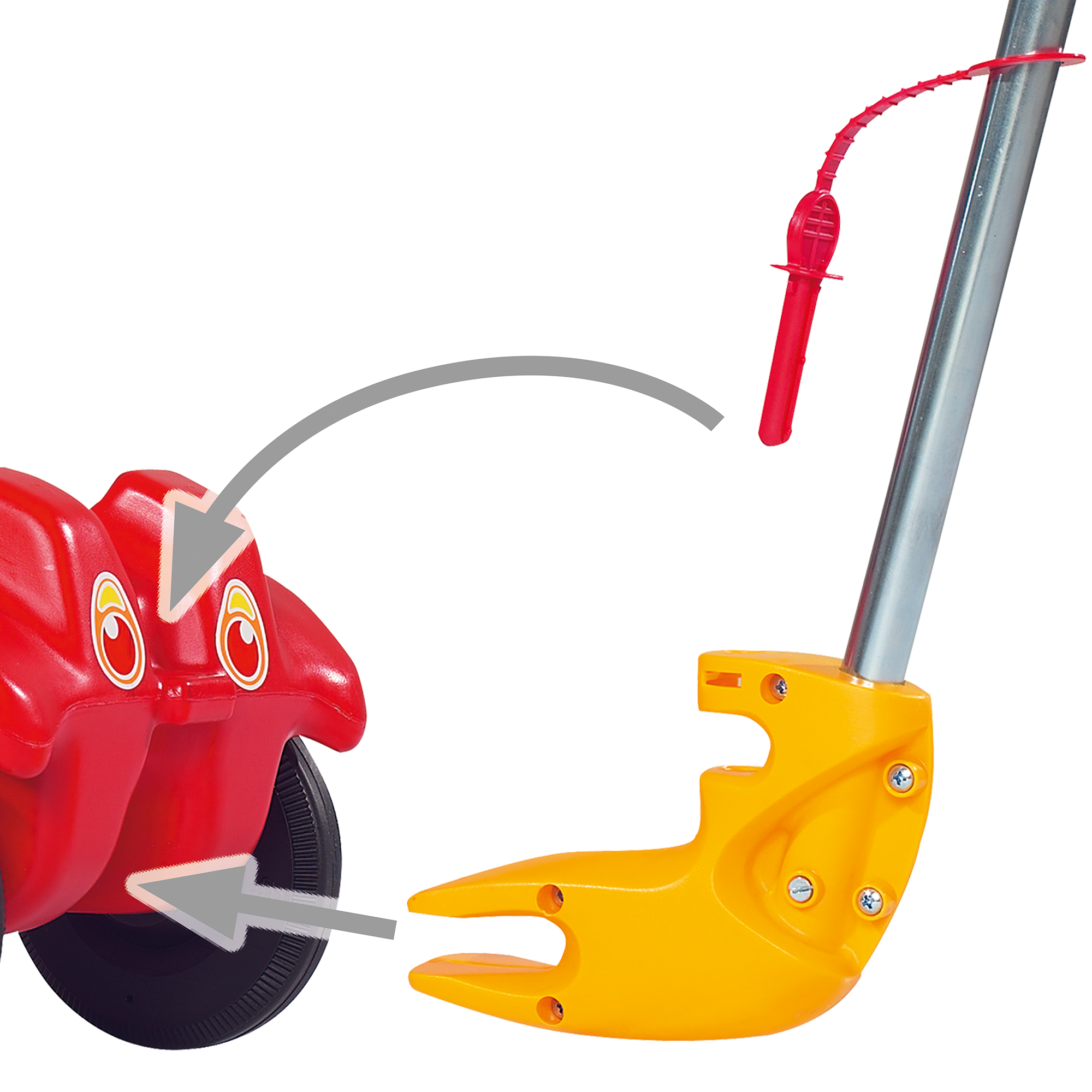 Bobby Car & Zubehör, BIG, Rot – Besonderheit: Set bestehend aus Bobby Car mit Flüsterrädern & Schubstange