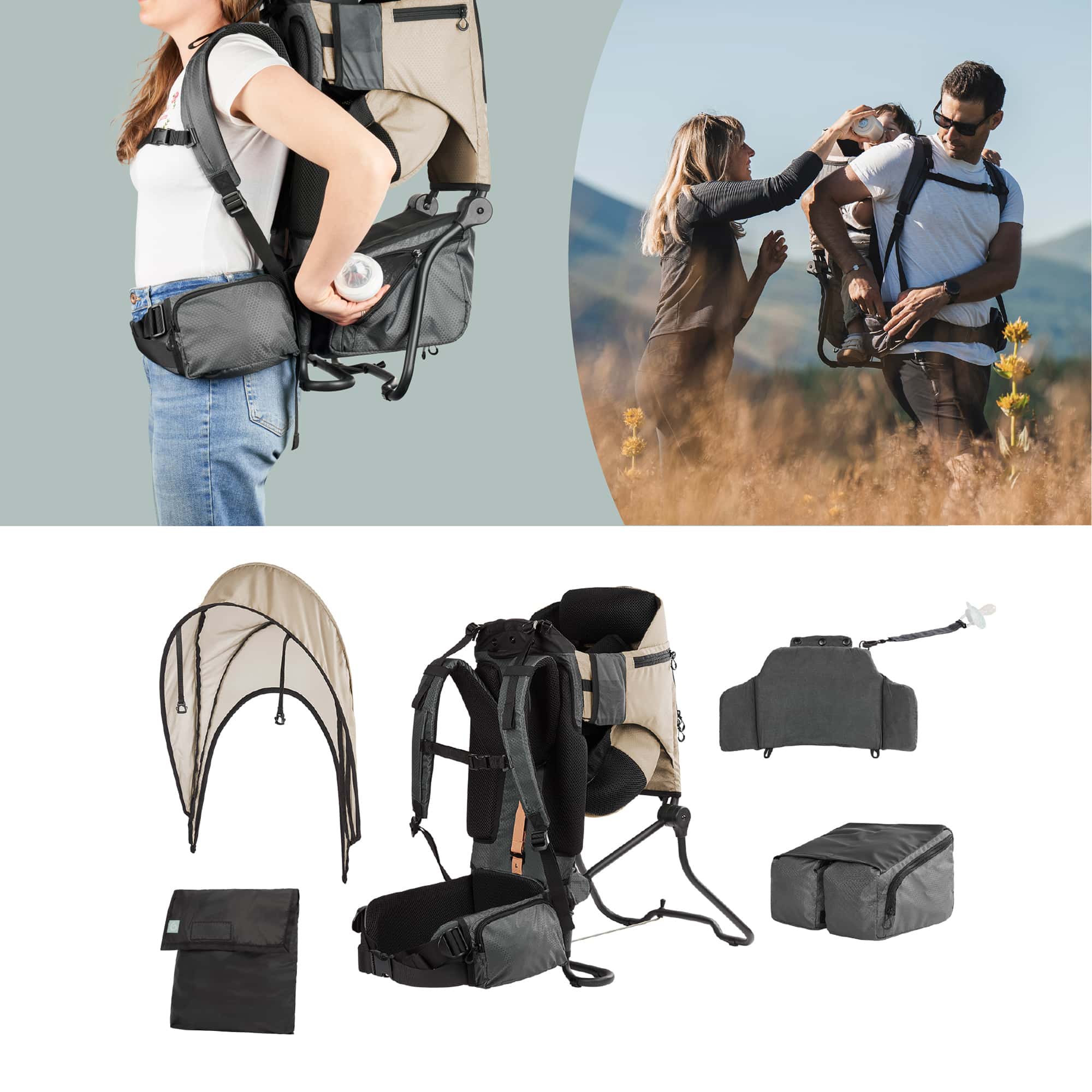 Rückentragen, babymoov, Beige – Produktansicht