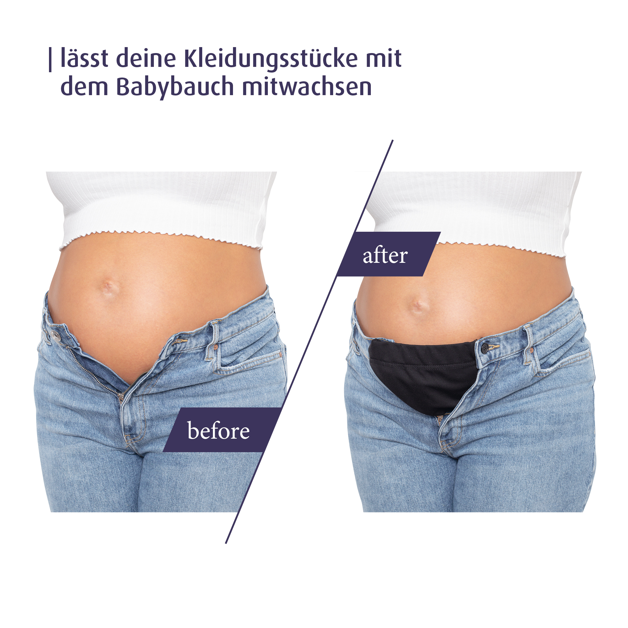 Umstandshosen, reer mama, Schwarz – Produktansicht
