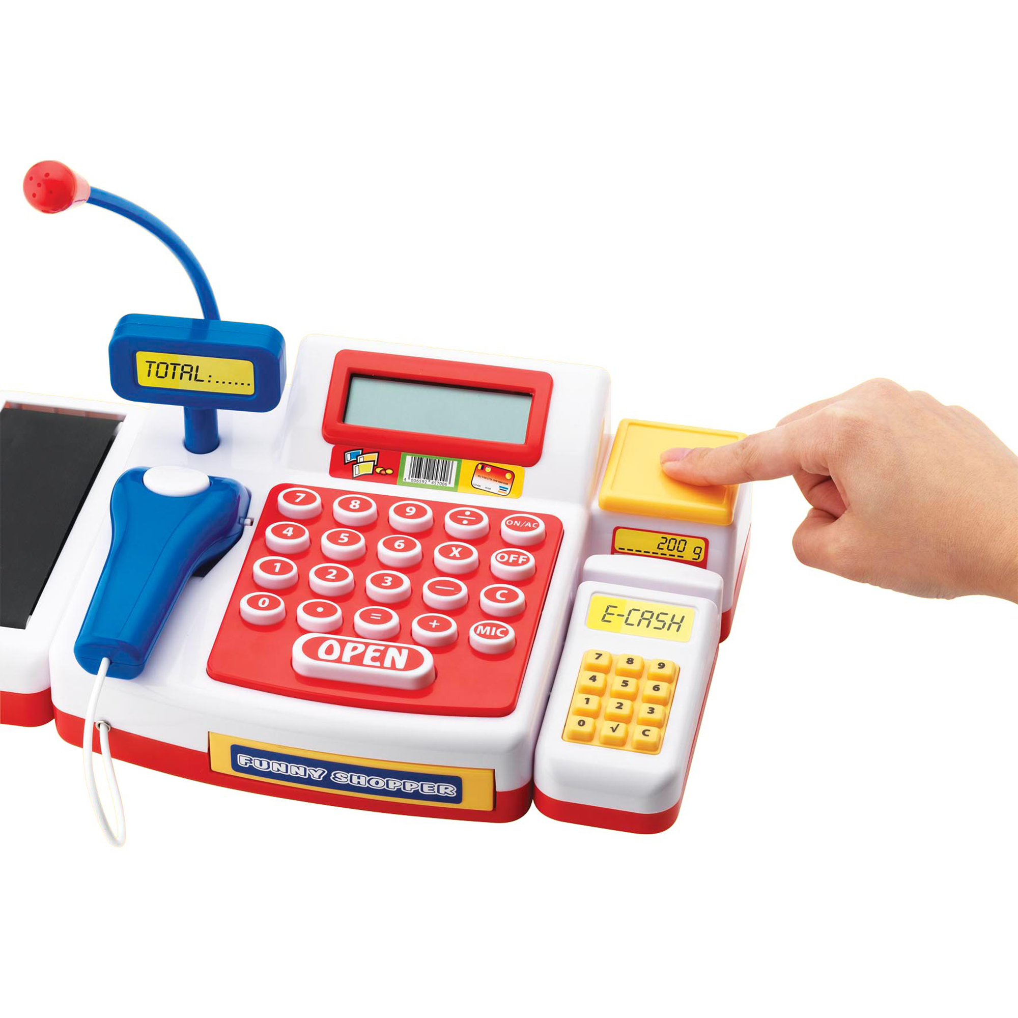 Kaufladen, Simba, Rot – Besonderheit: mit funktionsfähigem Taschenrechner und Scanner