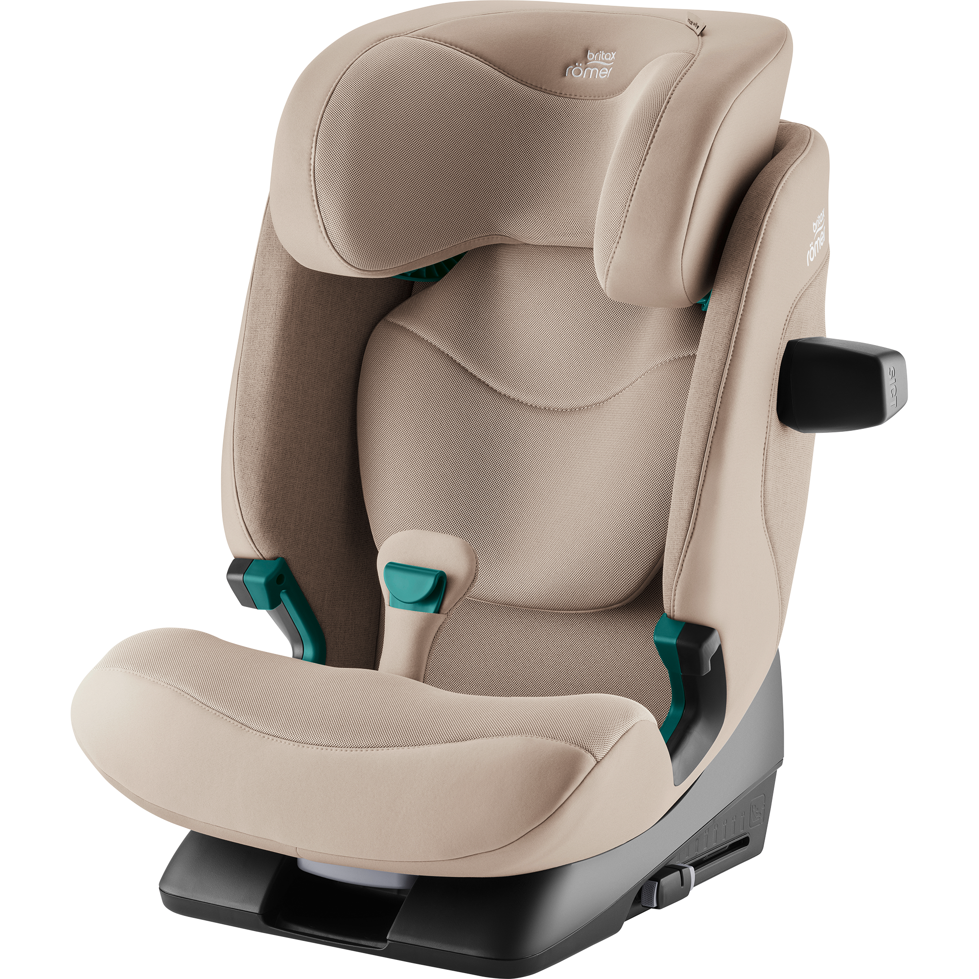 Kindersitze 15-36 kg, Gruppe 2/3, Britax Römer, Beige – Besonderheit: mit nur zwei Klicks ist der SAFEFIX dank ISOFIX Konnektoren installiert, während Anzeigen die korrekte und sichere Befestigung bestätigen 