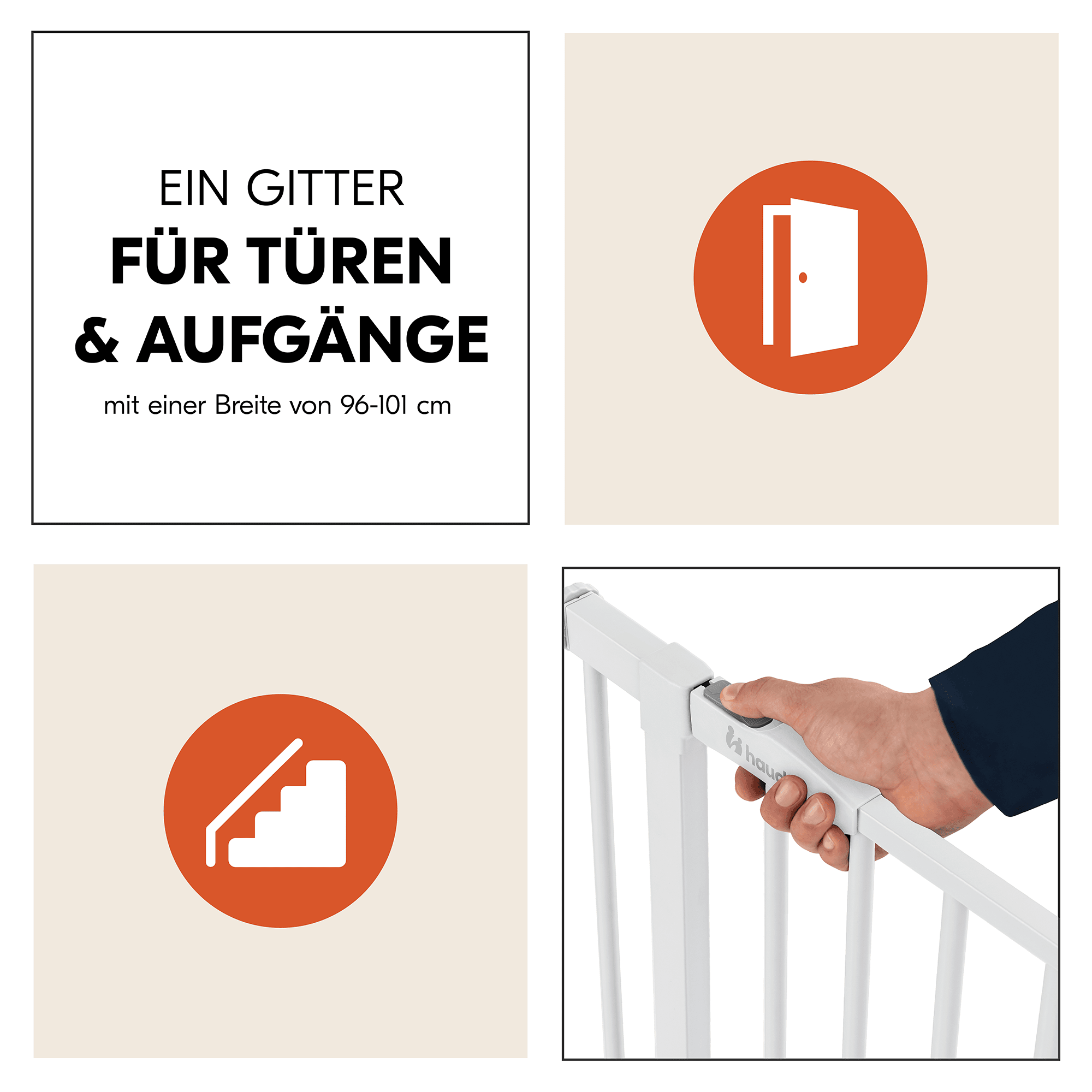 Tür- & Treppenschutzgitter, hauck, Weiß – Produktansicht