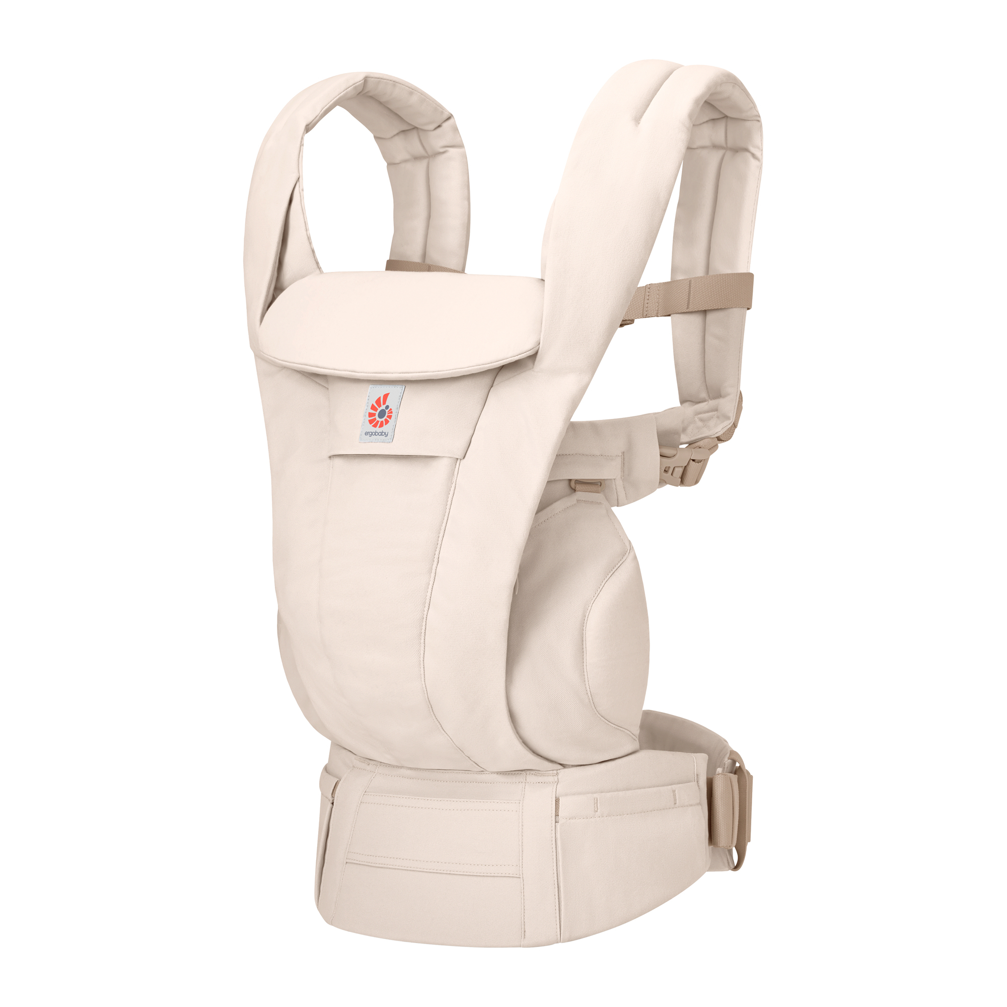 Fullbuckle Tragen, ERGObaby, Beige – Besonderheit: 4 ergonomische Tragepositionen (nach innen, nach außen, auf dem Rücken, auf der Hüfte) mit Lendenwirbelstütze zur Entlastung des Trägers