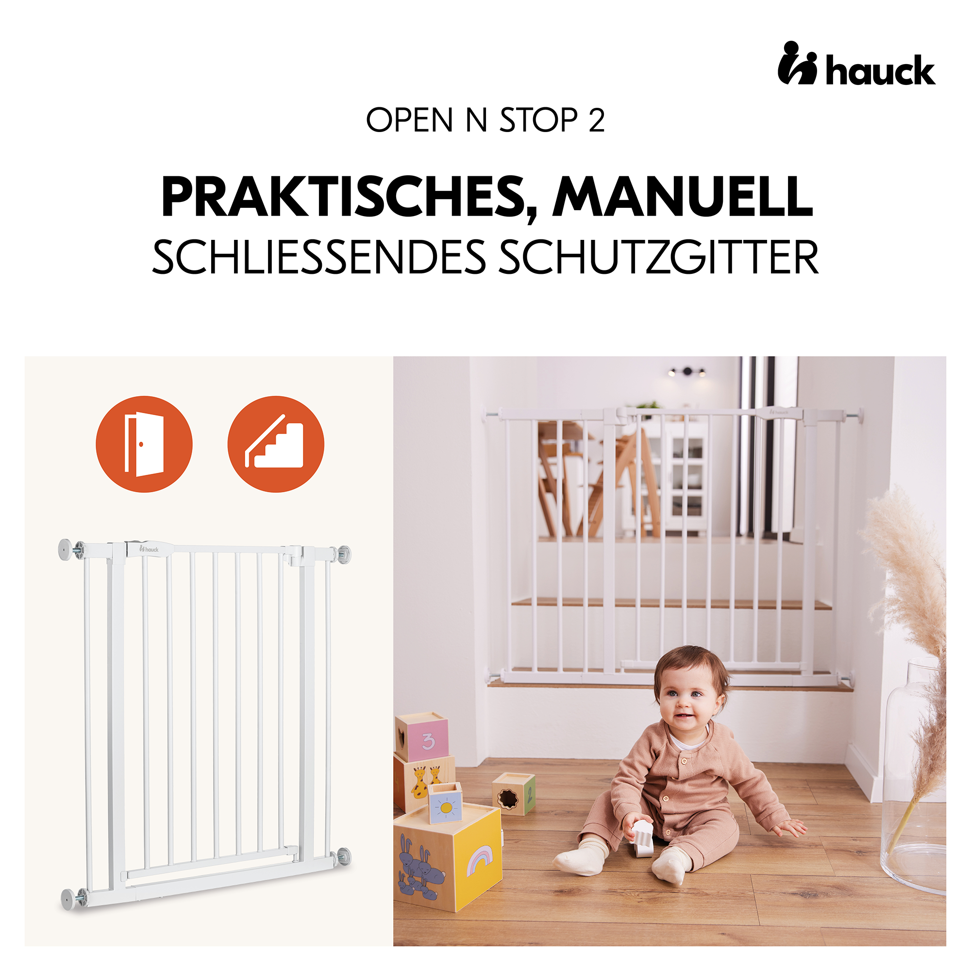 Tür- & Treppenschutzgitter, hauck, Weiß – Produktansicht