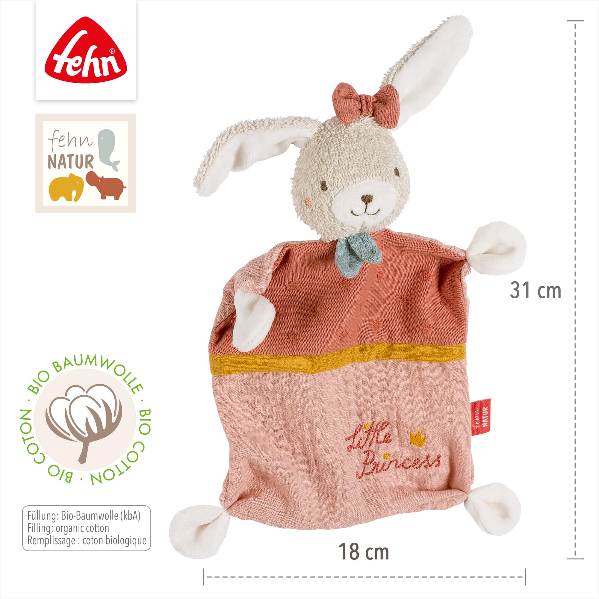 Schmusetücher, fehn, Pink – Produktansicht