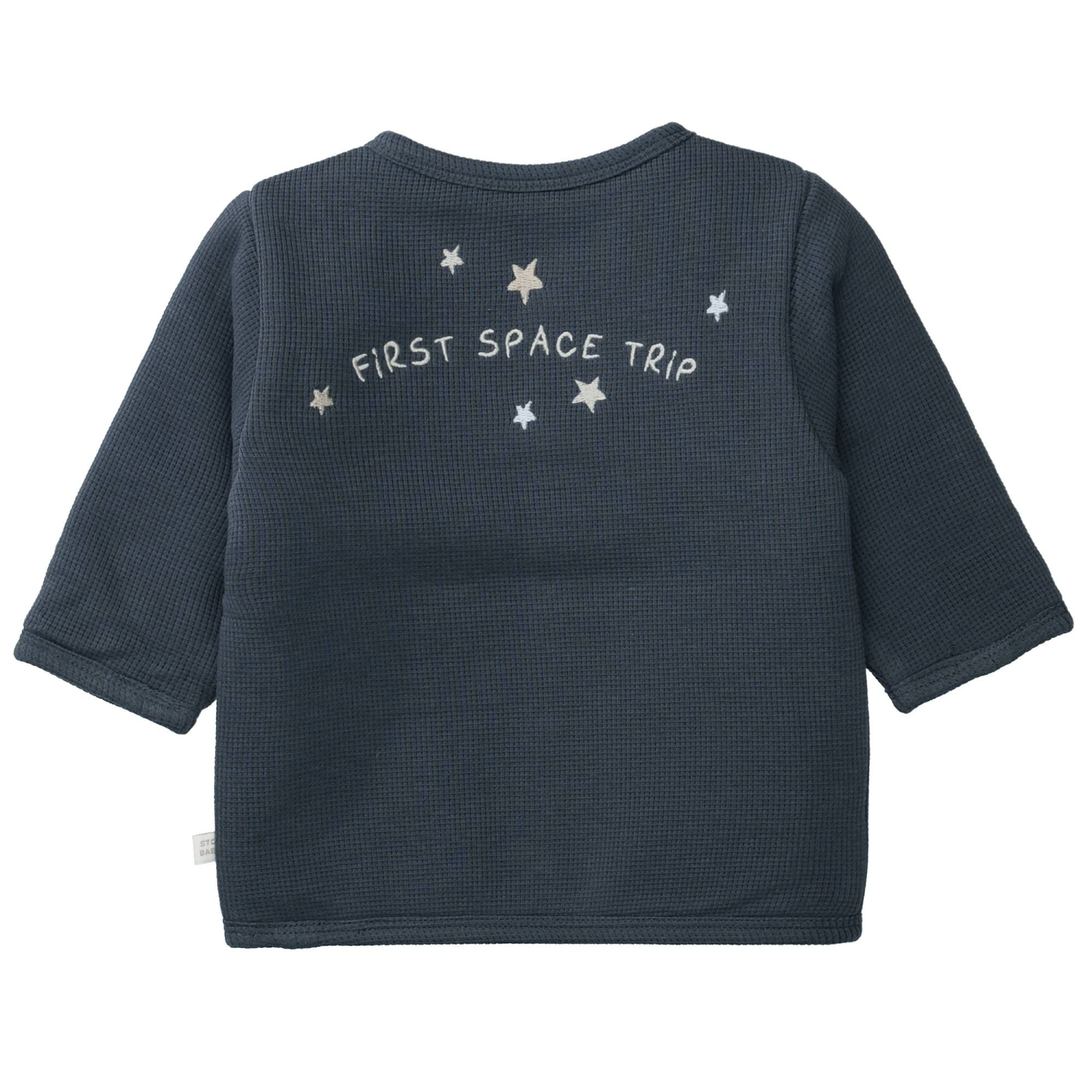 Sweat-, Fleece- & Strickjacken, STACCATO, Blau – Besonderheit: durchgehende Knopfleiste