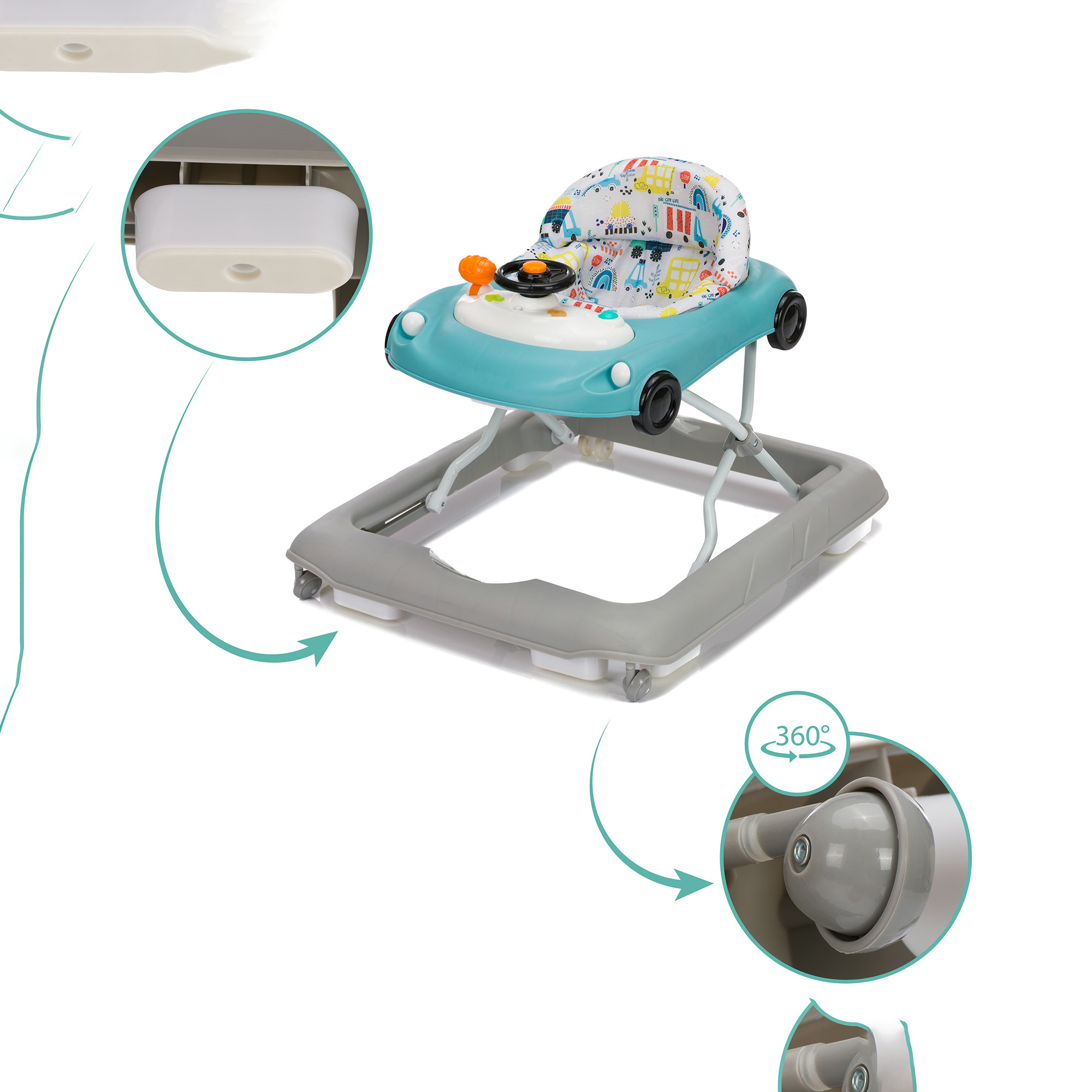Lauflernwagen, fillikid, Grau – Produktansicht