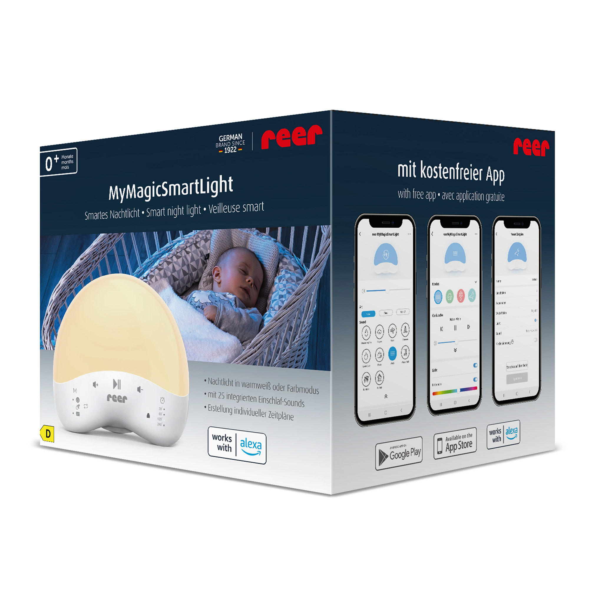 Nachtlichter, reer, Weiß – Produktansicht