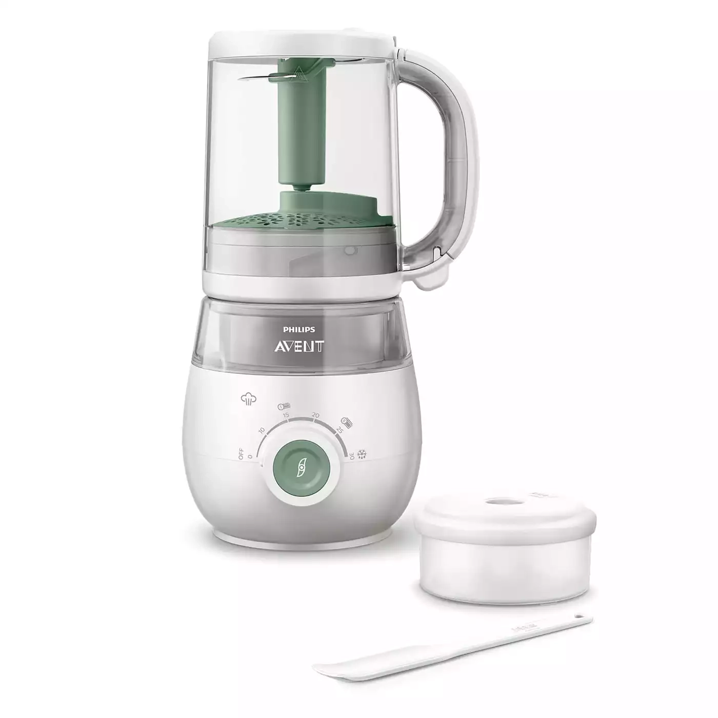 Babykostwärmer, PHILIPS AVENT, Grün – Besonderheit: Dampfgarer & Mixer in Einem