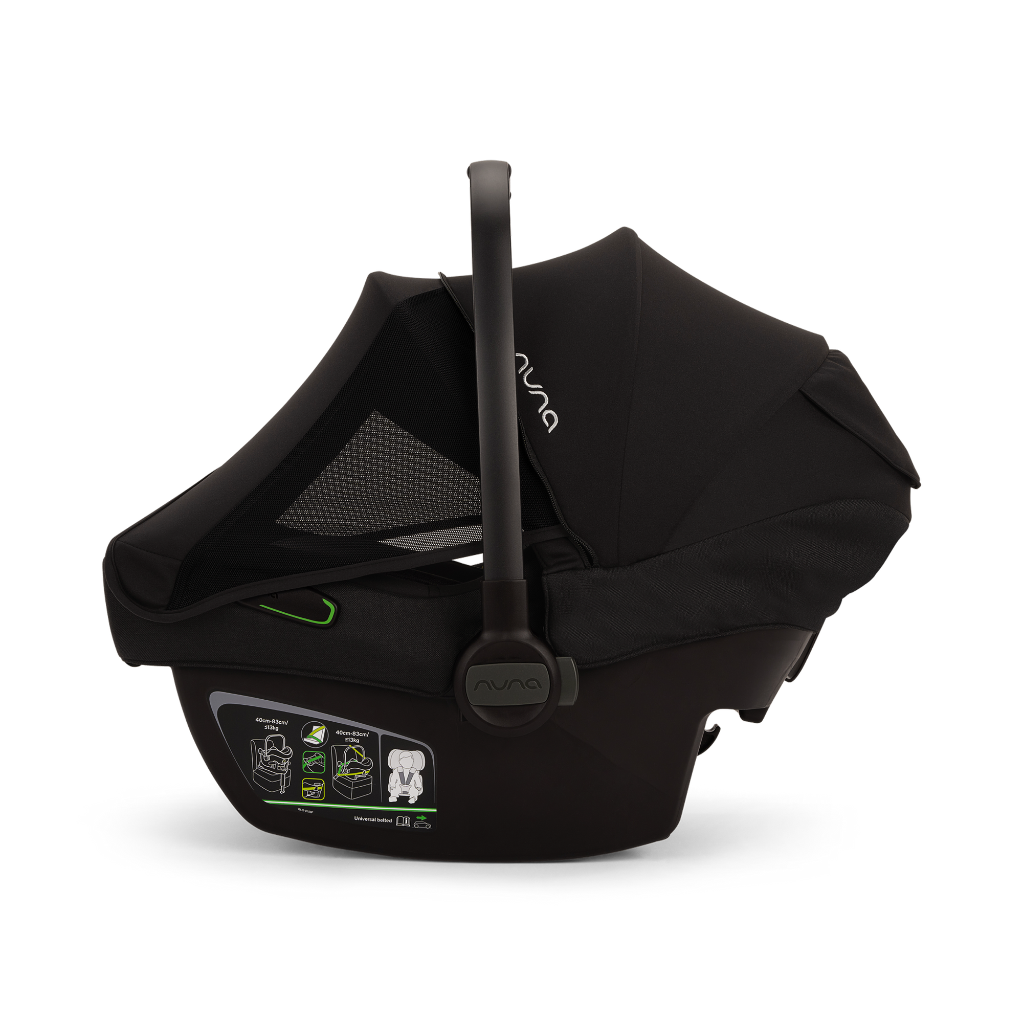 Babyschalen 0-13 kg, Gruppe 0+, nuna, Schwarz – Produktansicht