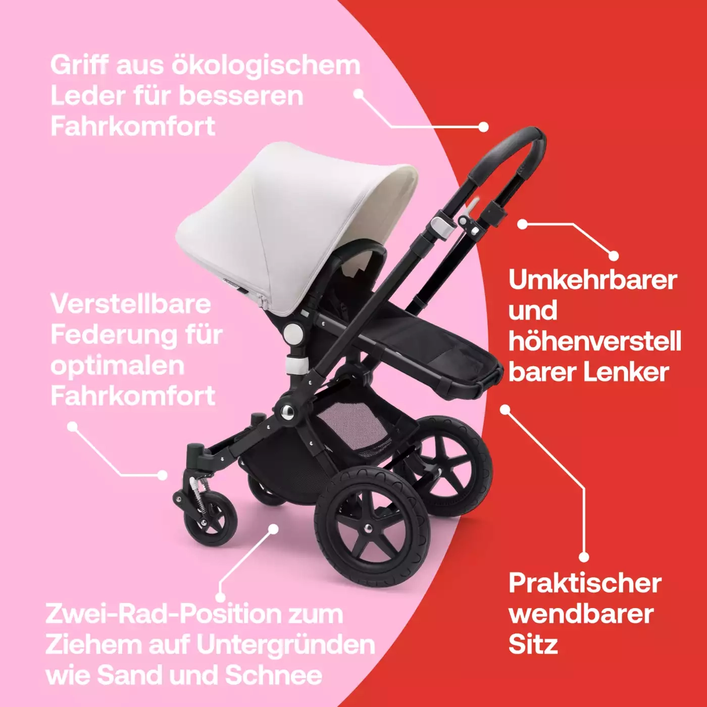 Kinderwagen schwarz, bugaboo – Produktansicht