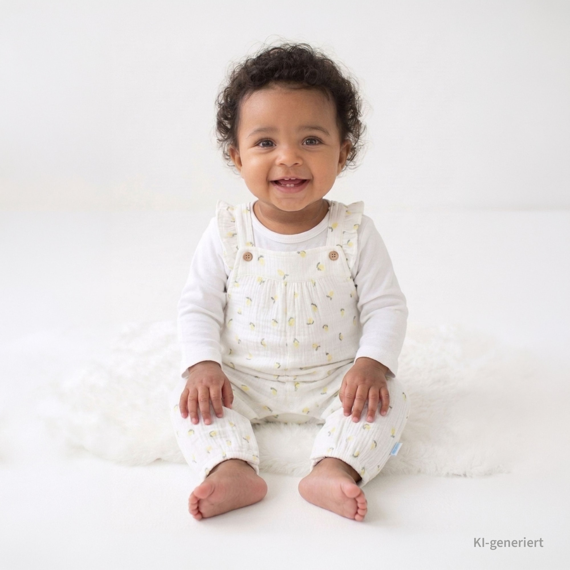 Latzhosen, LITTLE ONE, Weiß – Produktansicht