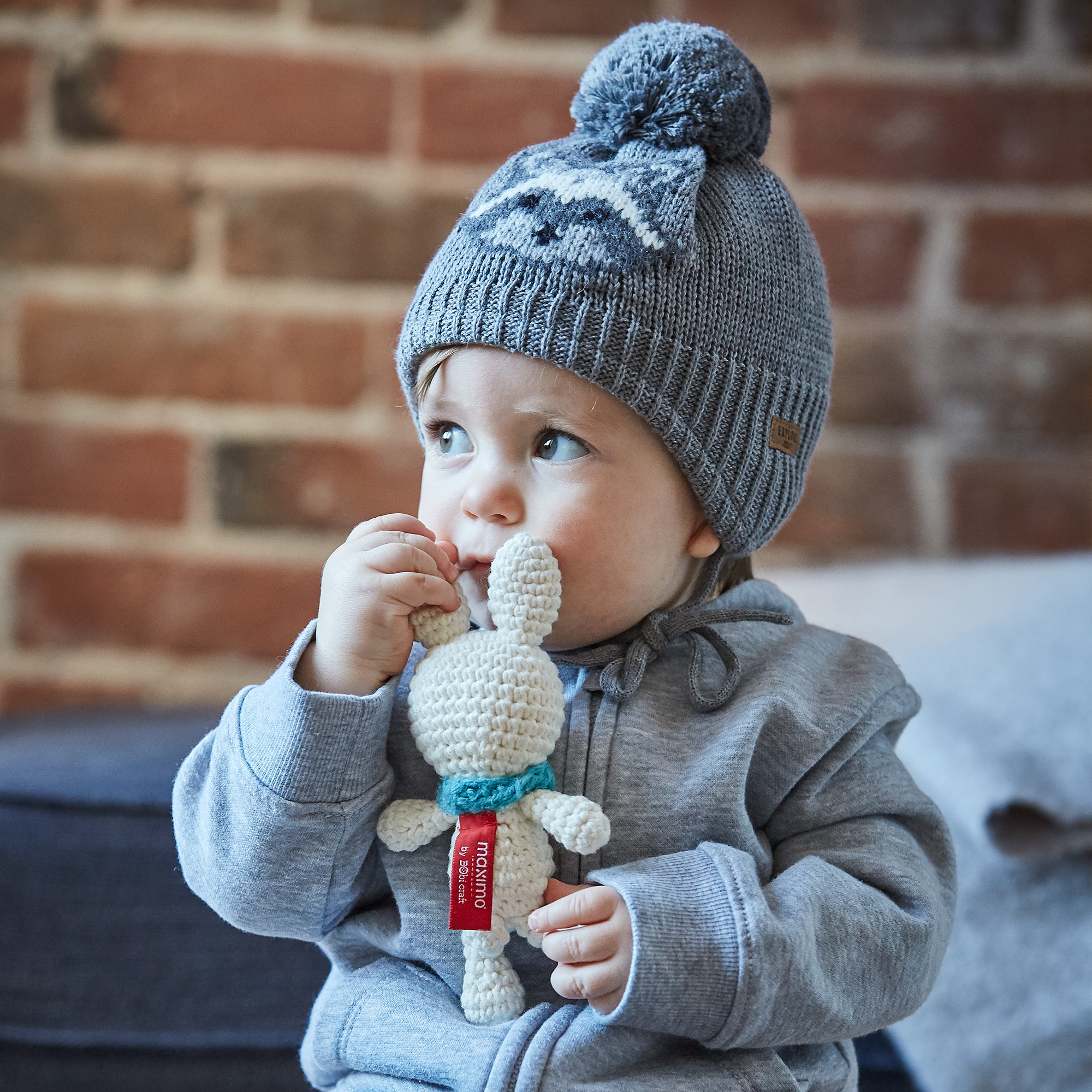 Strickmützen, MaxiMo, Grau – Besonderheit: aus mindestens 85% Baumwolle