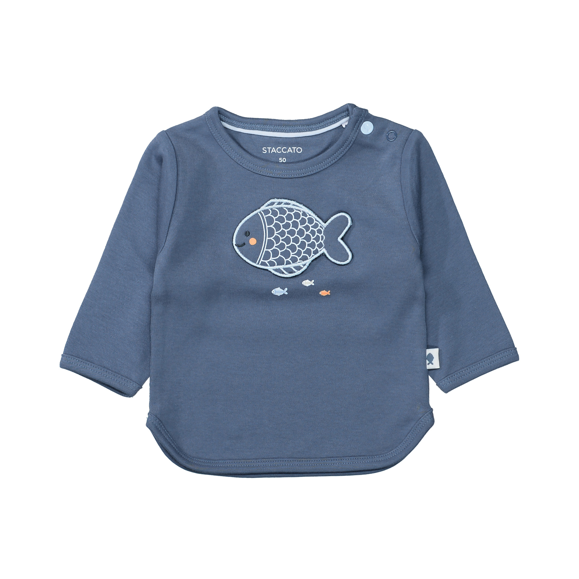 Langarmshirts, STACCATO, Blau – Besonderheit: aus 100% Baumwolle