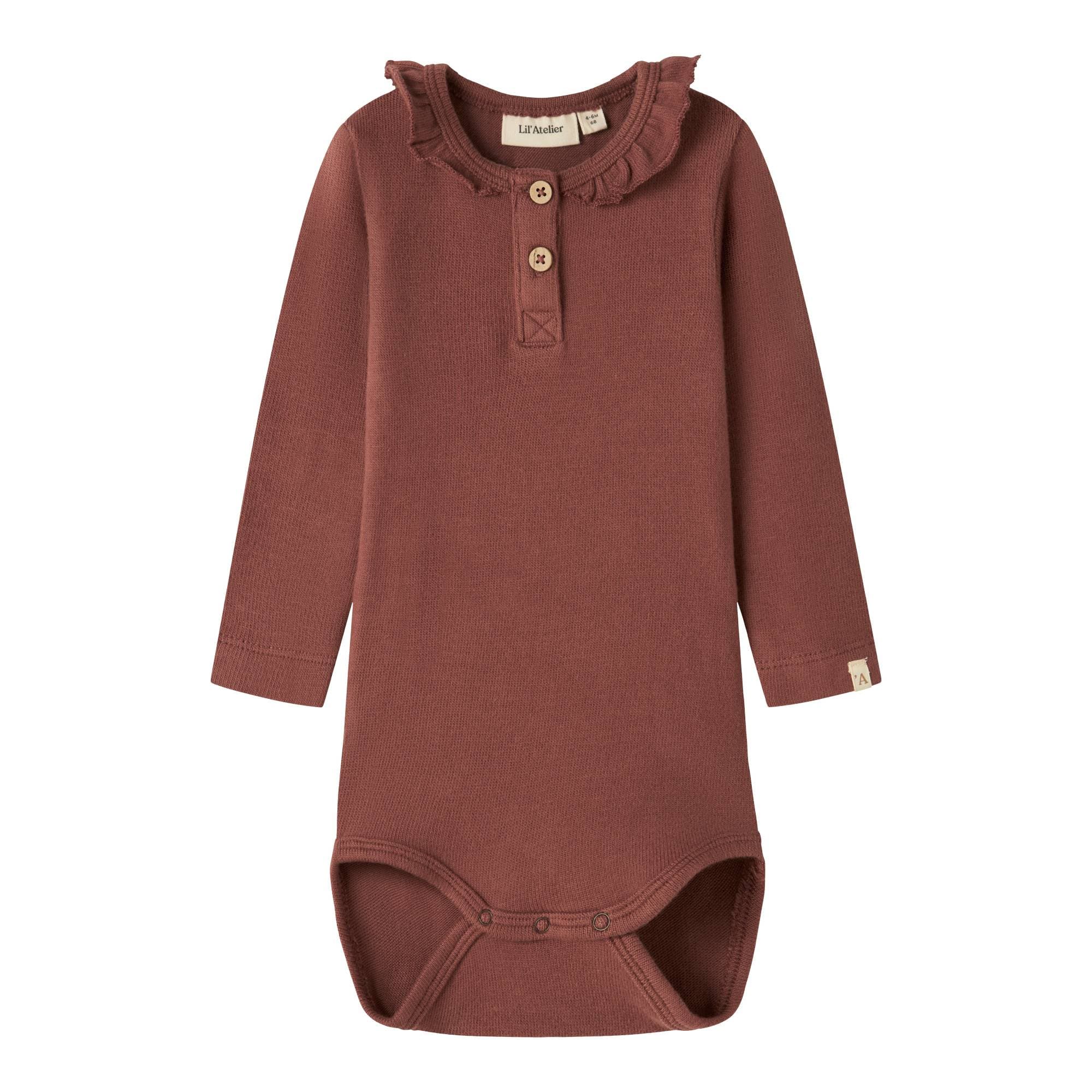 Langarmbodys, Lil' Atelier, Rot – Produktansicht