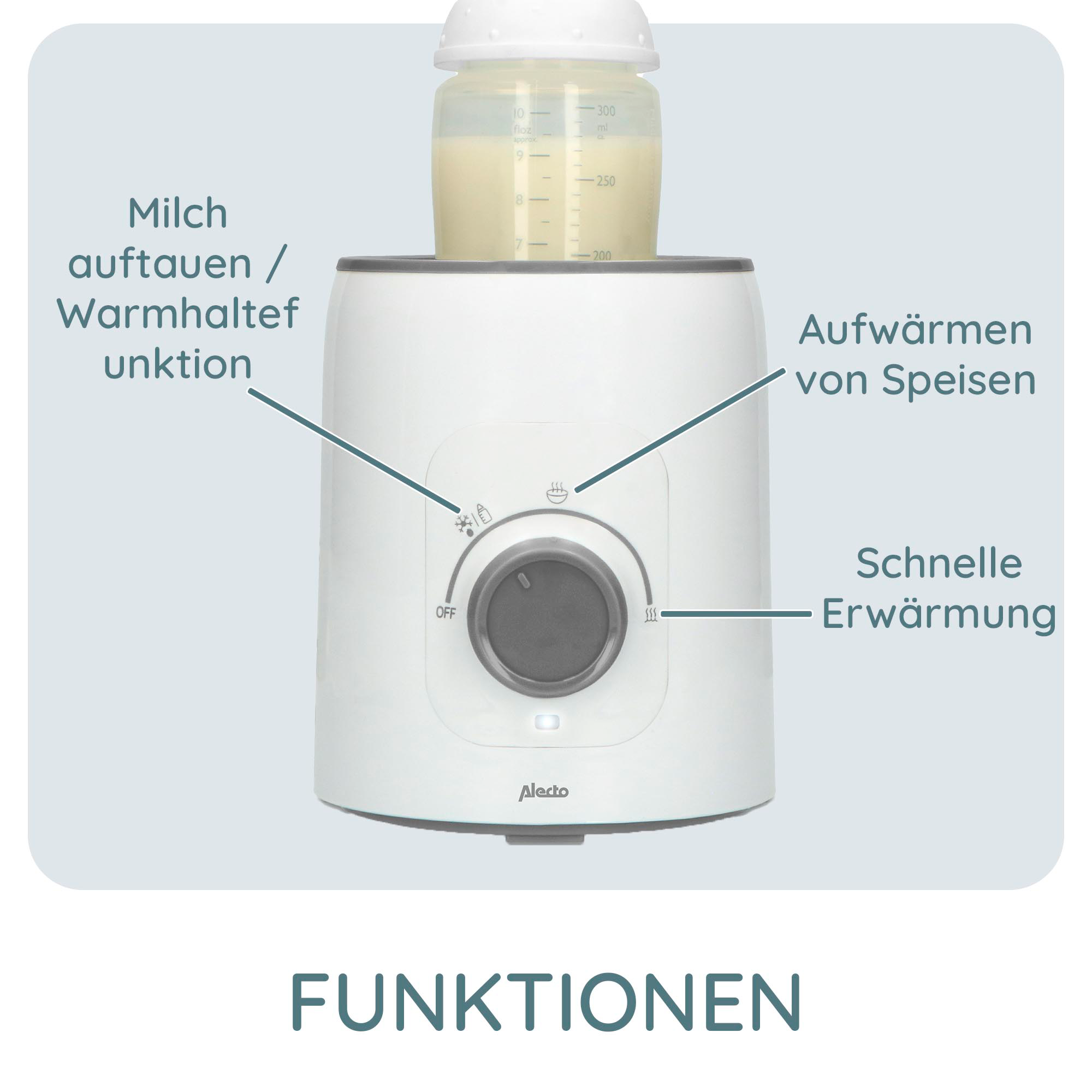 Babykostwärmer, Alecto baby, Weiß – Produktansicht