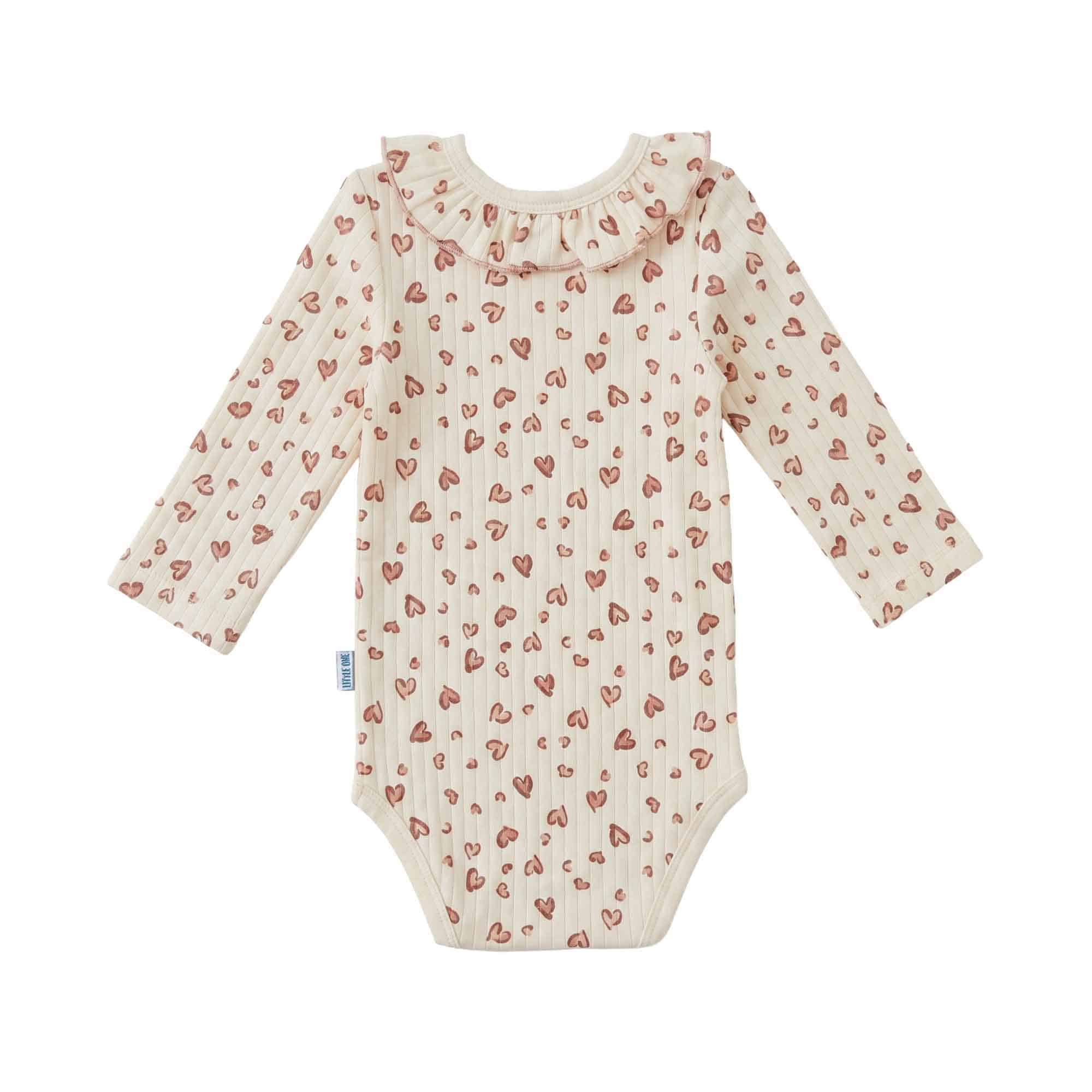 Langarmbodys, LITTLE ONE, Beige – Besonderheit: aus 95% Baumwolle