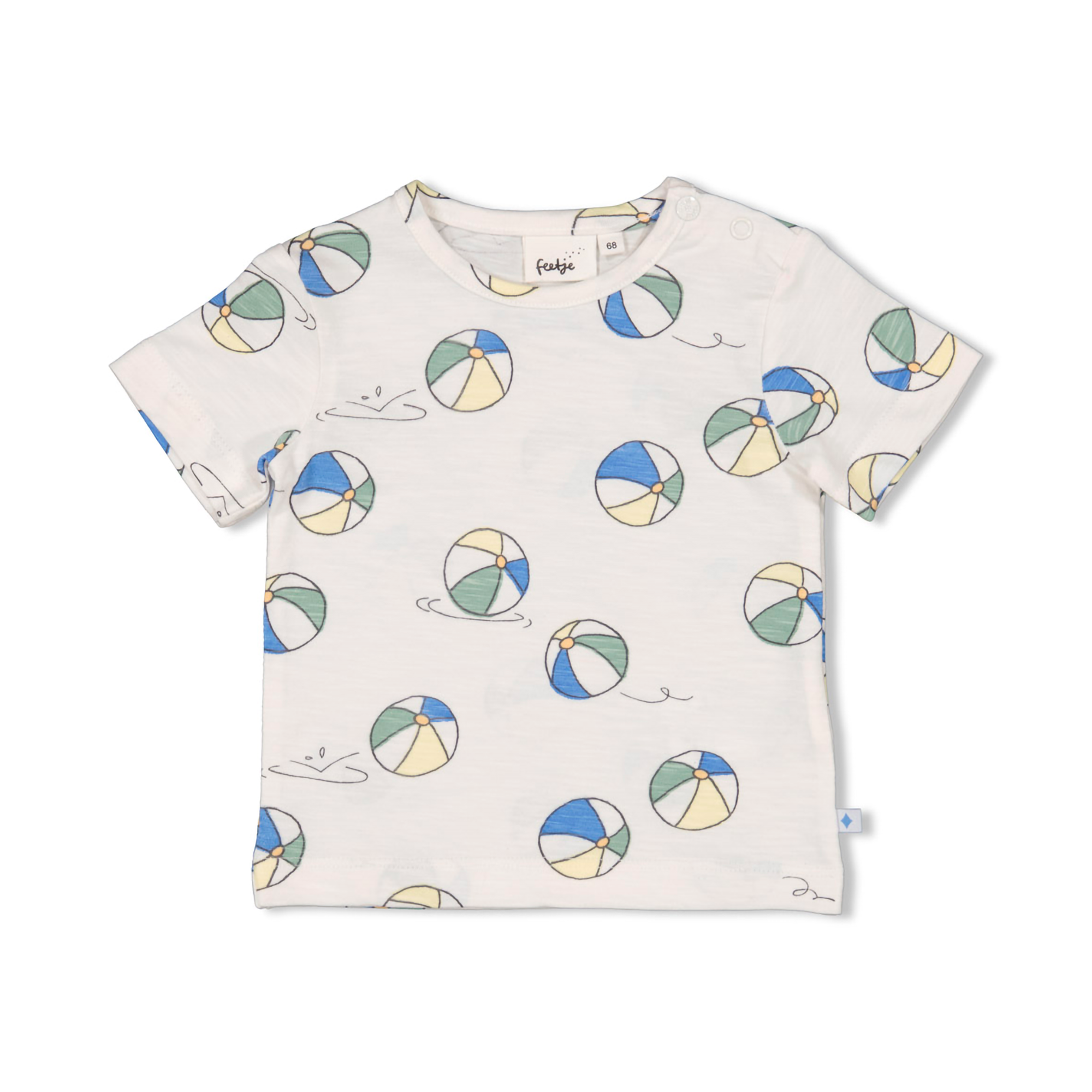 Kurzarmshirts, FEETJE, Beige – Besonderheit: 96% Baumwolle