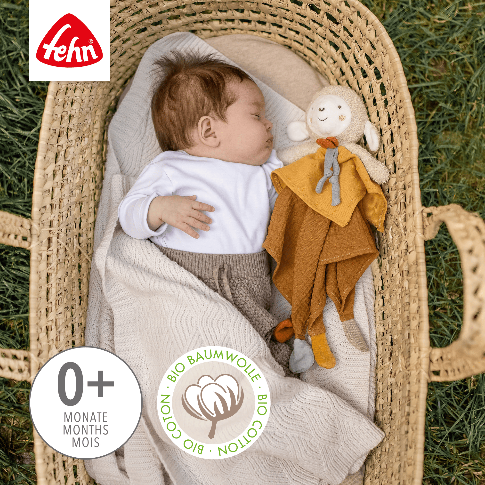 Schmusetücher, fehn, Gelb – Produktansicht