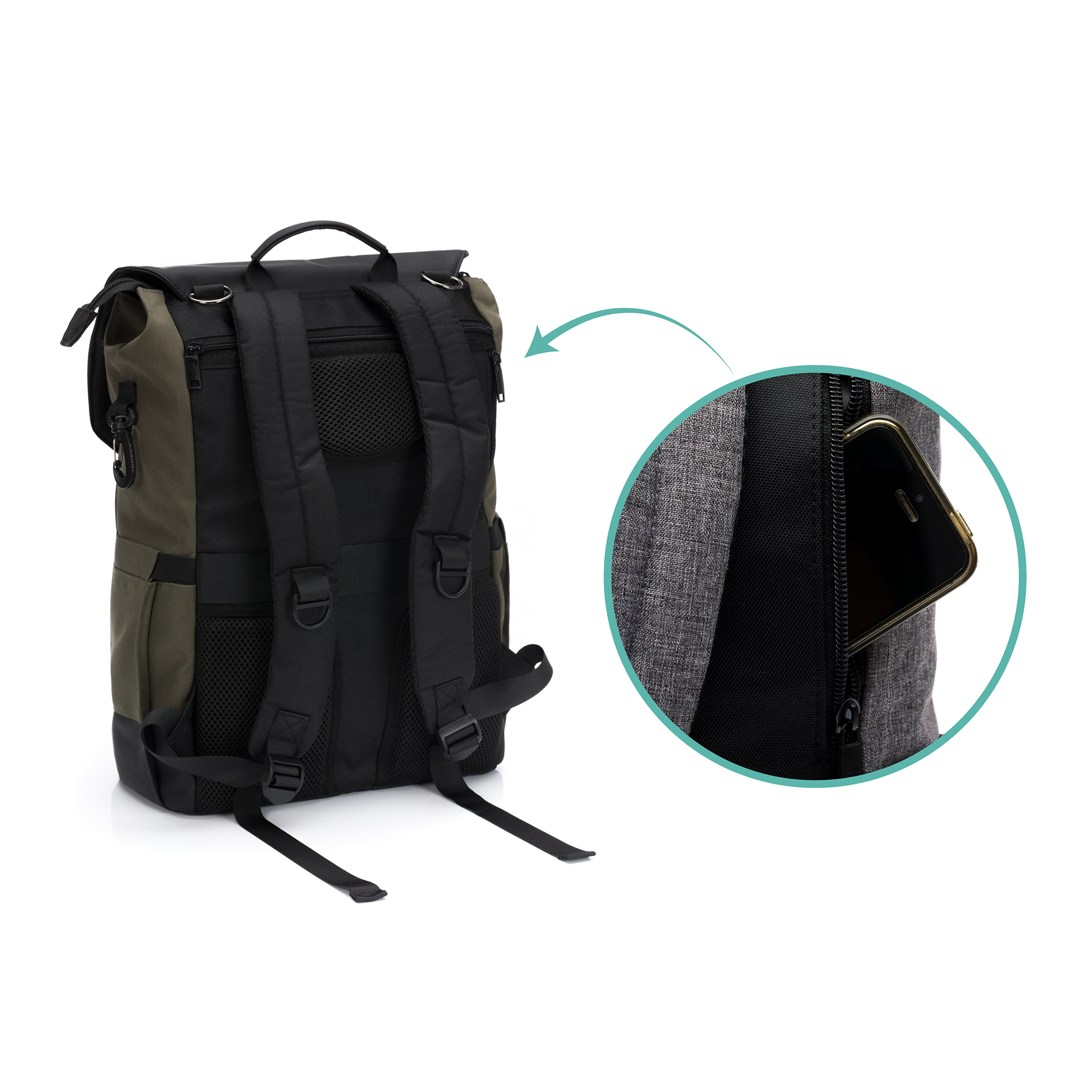 Wickelrucksäcke, LITTLE ONE, Grün – Produktansicht