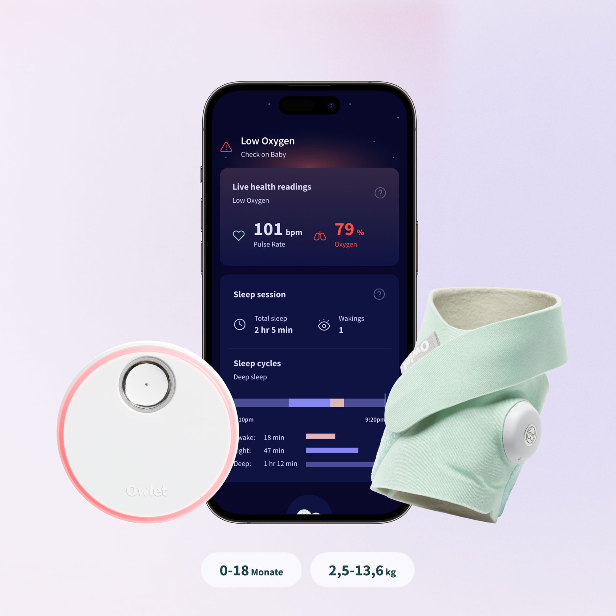 Video Babyphone, Owlet, Grün – Produktansicht