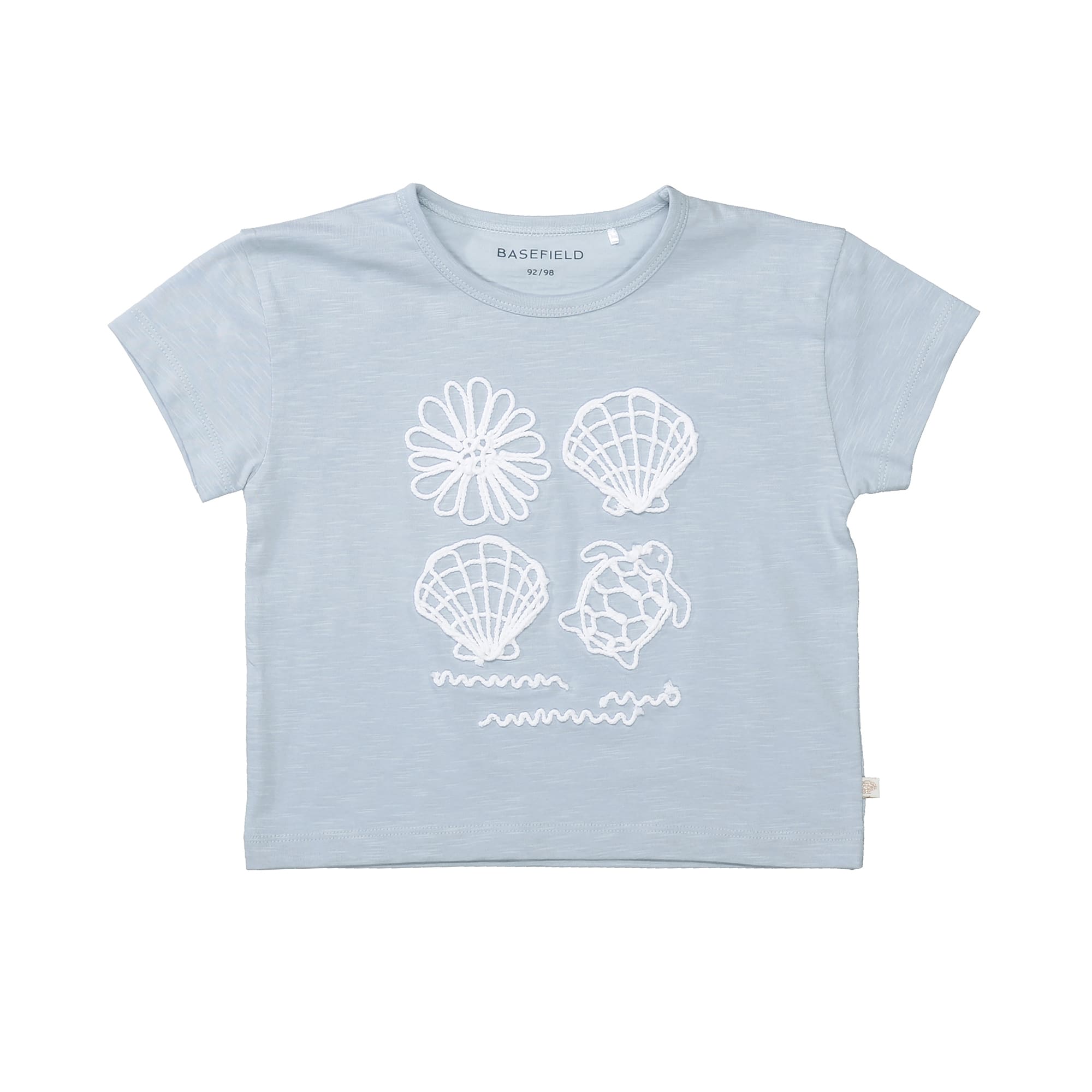 Kurzarmshirts, BASEFIELD, Blau – Besonderheit: aus 100% Baumwolle