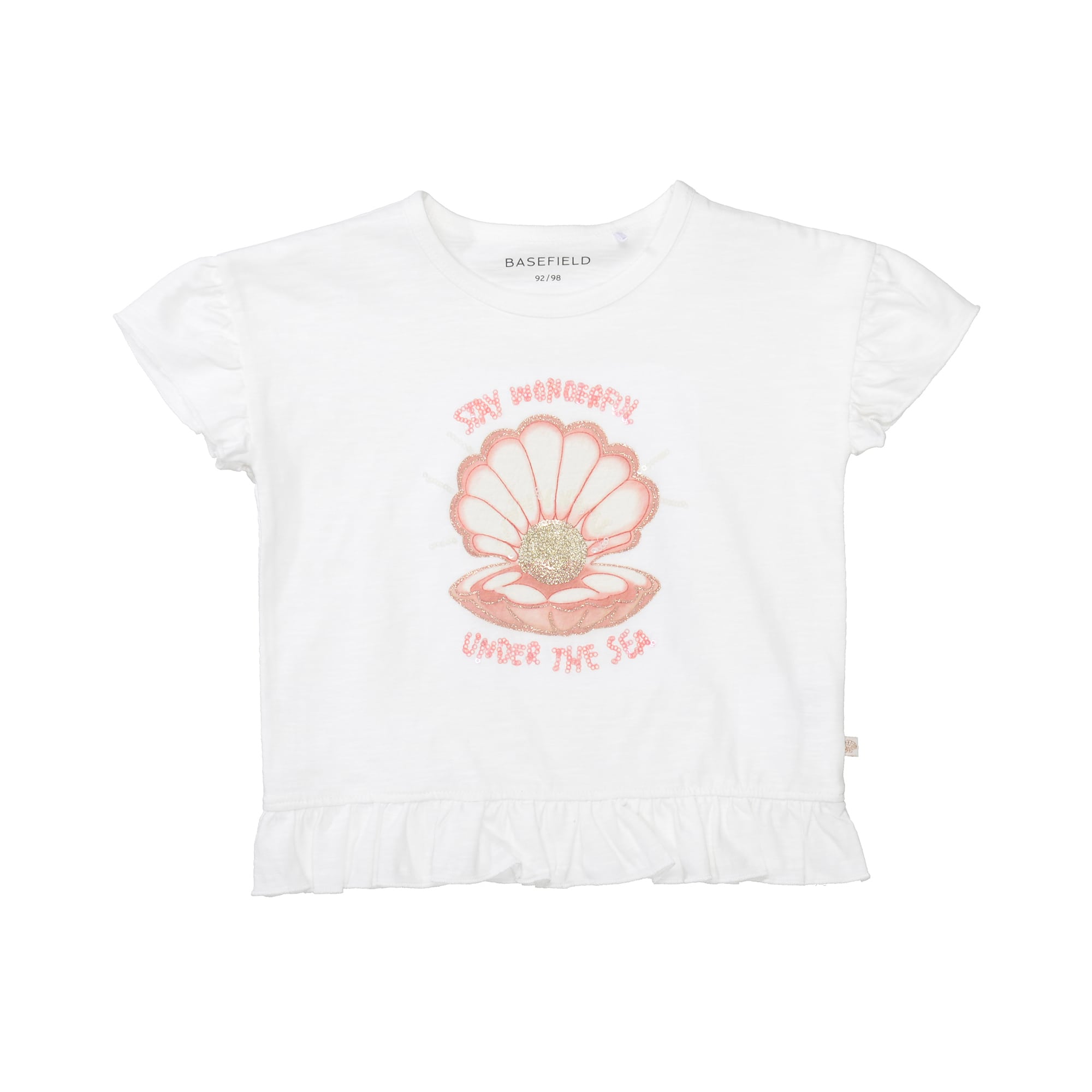 Kurzarmshirts, BASEFIELD, Weiß – Produktansicht