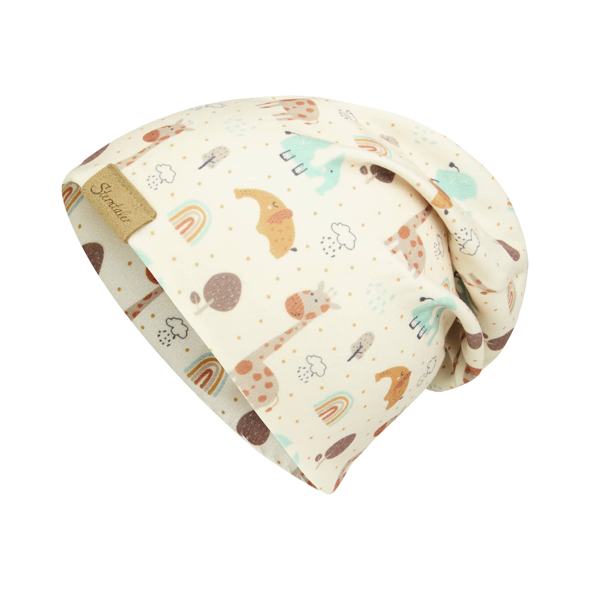 Beanie Mützen, Sterntaler, Beige – Besonderheit: mit 2 Tragevarianten: mit oder ohne Umschlag