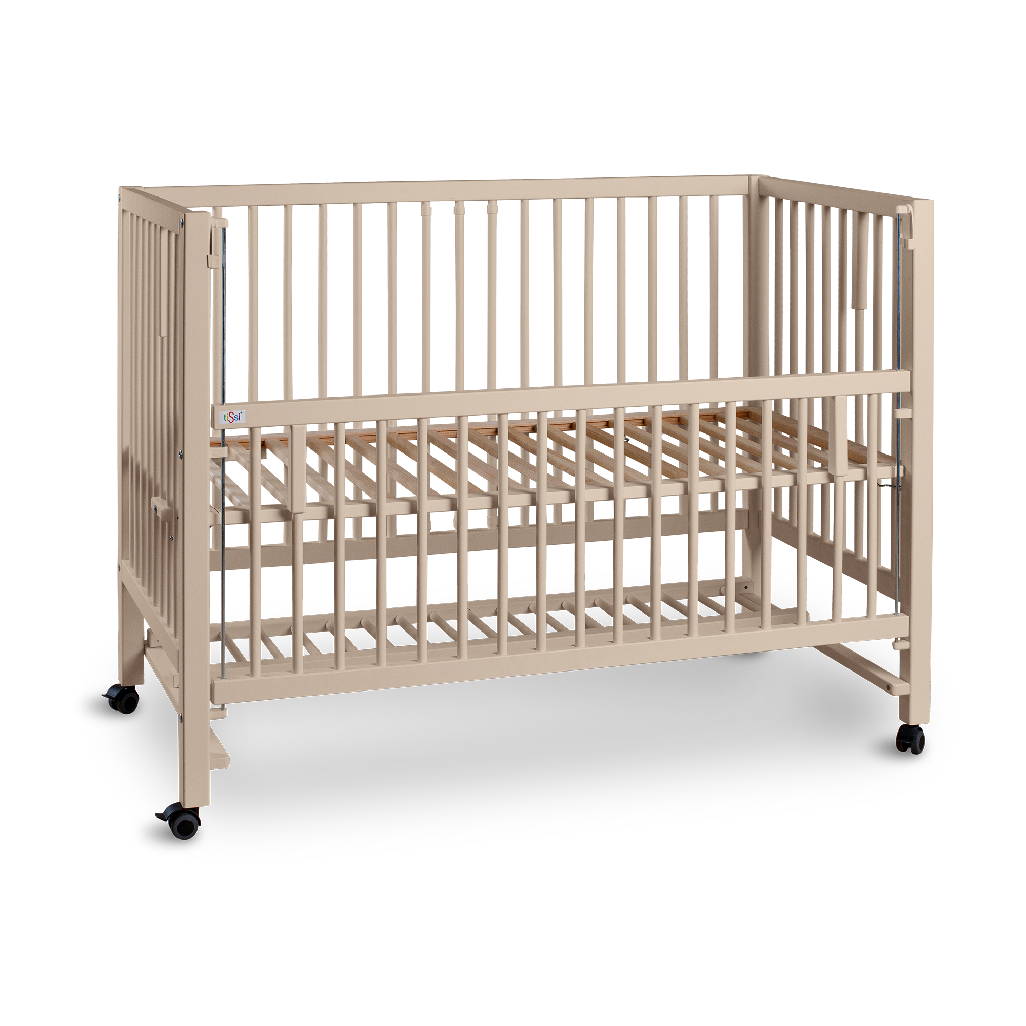 Beistellbetten, tiSsi, Beige – Besonderheit: mit höhenverstellbaren Lattenrost