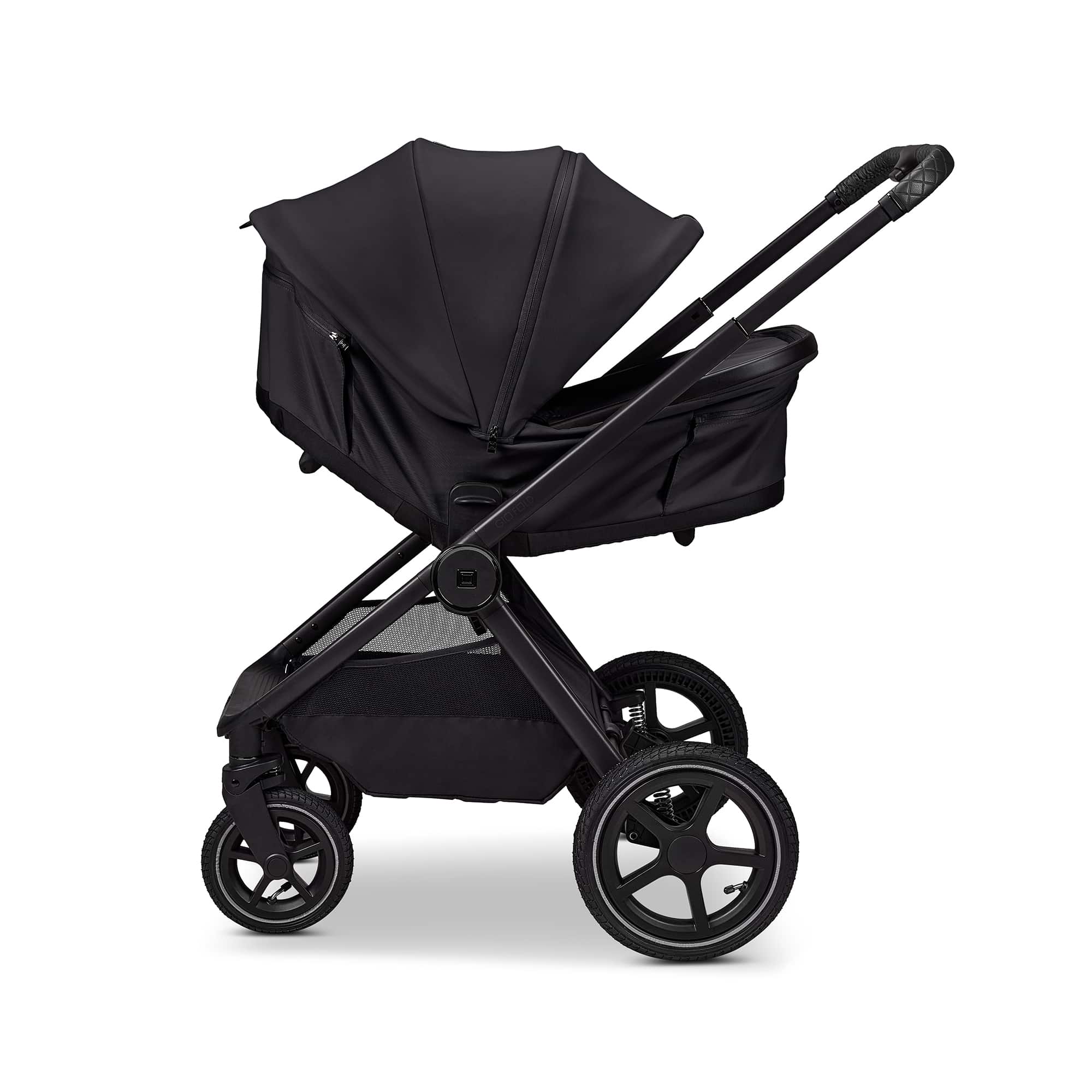 Kombi-Kinderwagen, MOON, Schwarz – Produktansicht